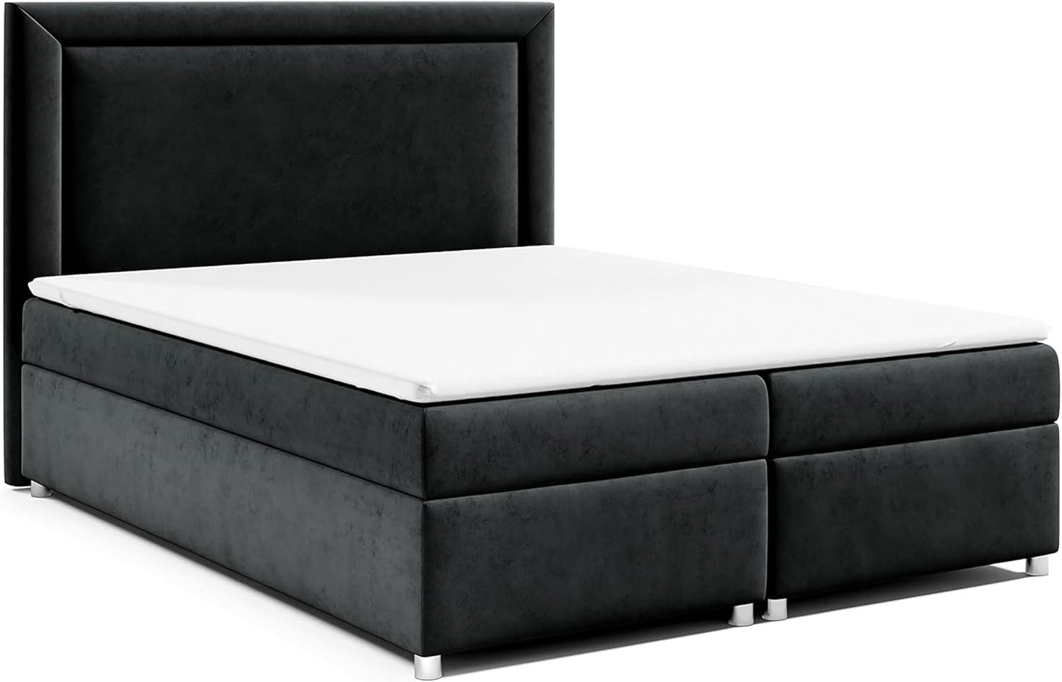 Best for Home Boxspringbett Trinity K3 mit zwei Bettkasten & Komfort Topper H3 (Polsterbett Doppelbett Boxbett mit gepolstertes Kopfteil, versch. Größen, 140x200 160x200 180x200 200x200 cm), Handwerksqualität