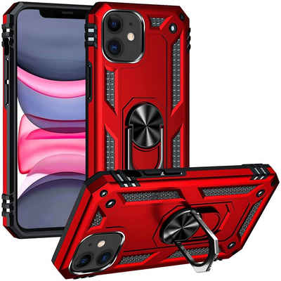 CoolGadget Handyhülle Armor Shield Case für Apple iPhone 11 6,1 Zoll, Outdoor Cover mit Magnet Ringhalterung Handy Hülle für iPhone 11