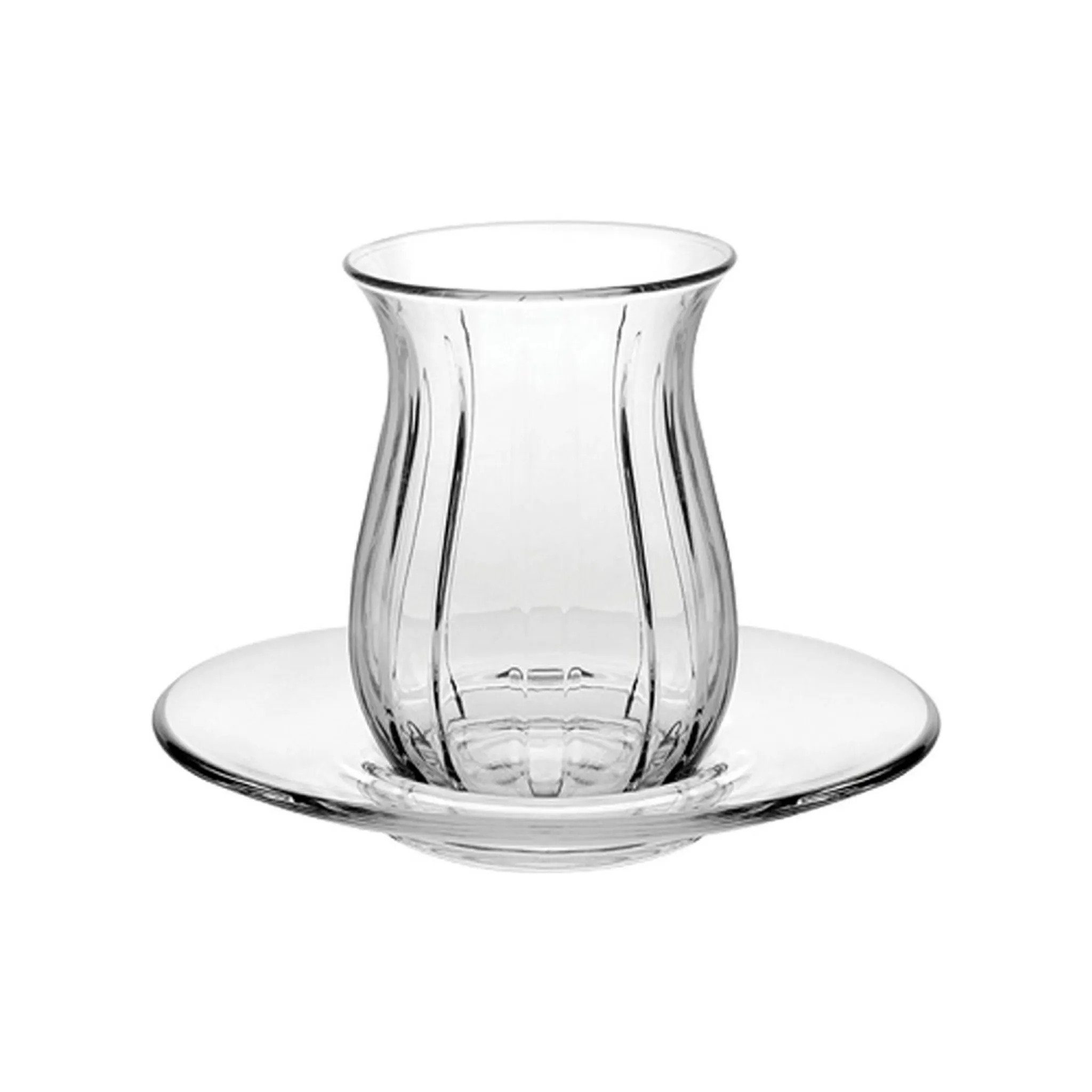 Pasabahce Gläser-Set Linka, 12-tlg., Glas, 6 x Pasabahce Linka Teegläser - 6 x Untertassen