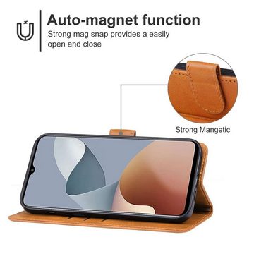 Wigento Smartphone-Hülle Für ZTE Blade A73 4G / V50s Book Wallet Tasche mit Schlaufe Etui Hülle