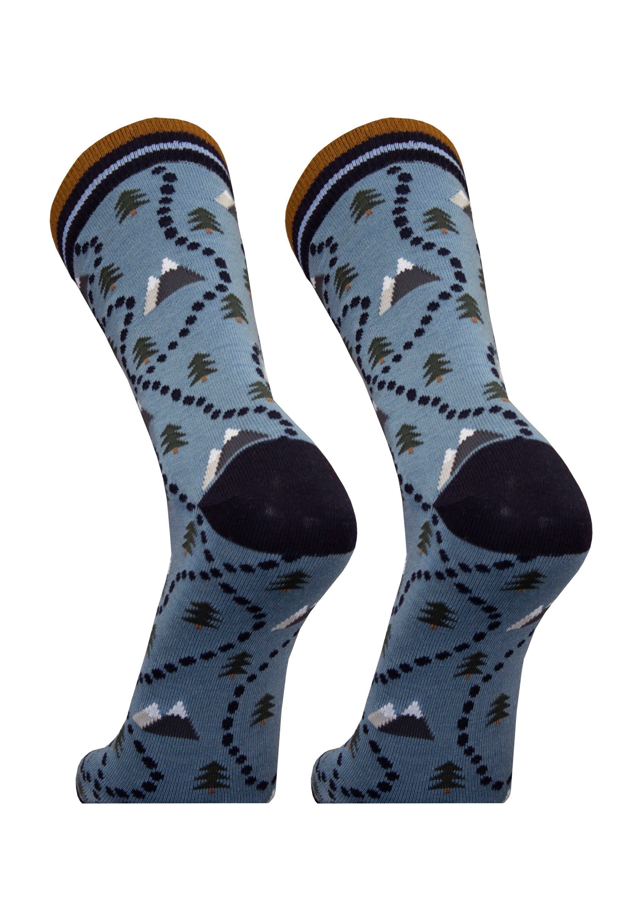 UphillSport Socken PATH (2-Paar) tollem blau Muster mit