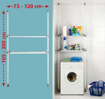 WENKO Teleskopregal Herkules Twin, Set, (2 Trägerstangen, 2 Ablagen im Set), 2 Ebenen