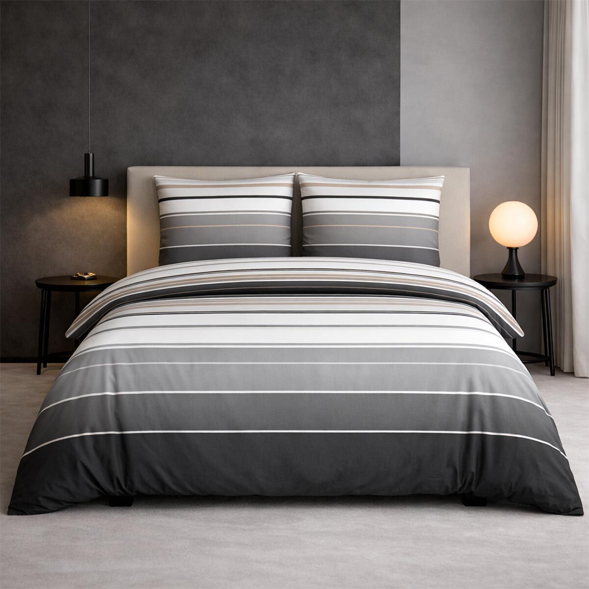 TRAUMSCHLAF Bettwäsche Girona silber, Mako Satin, 3 teilig, besonders angenehm weiche Qualität