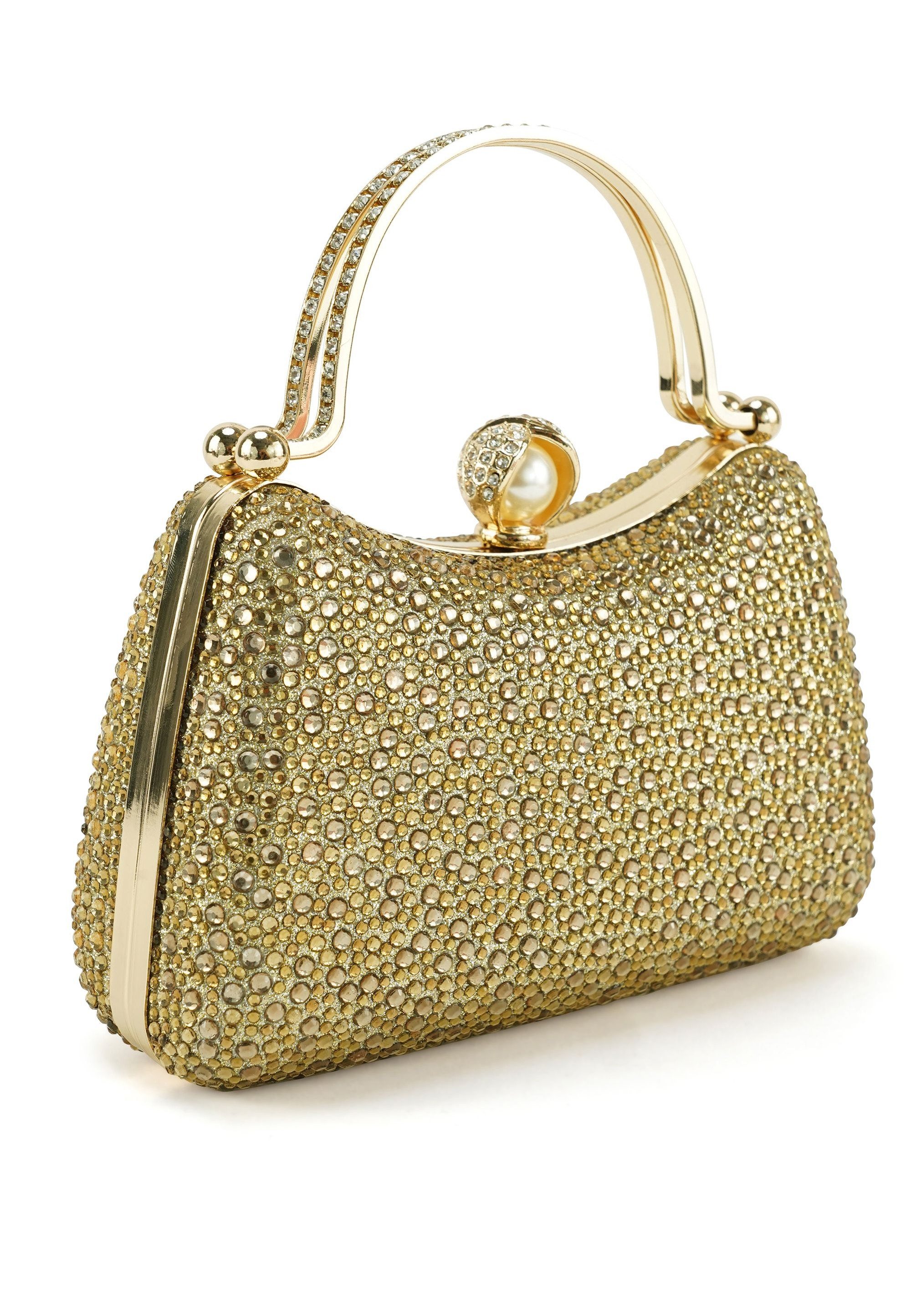 Harpa Clutch ORALEI, mit funkelnden Steinen