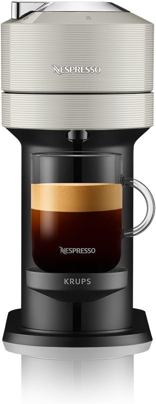 Krups Kapselmaschine Nespresso Vertuo Next Origin Grey One-Touch-System 2x Espresso 40 Kaffeemaschine, + ml, Tassen Kurze Light Aufheizzeit