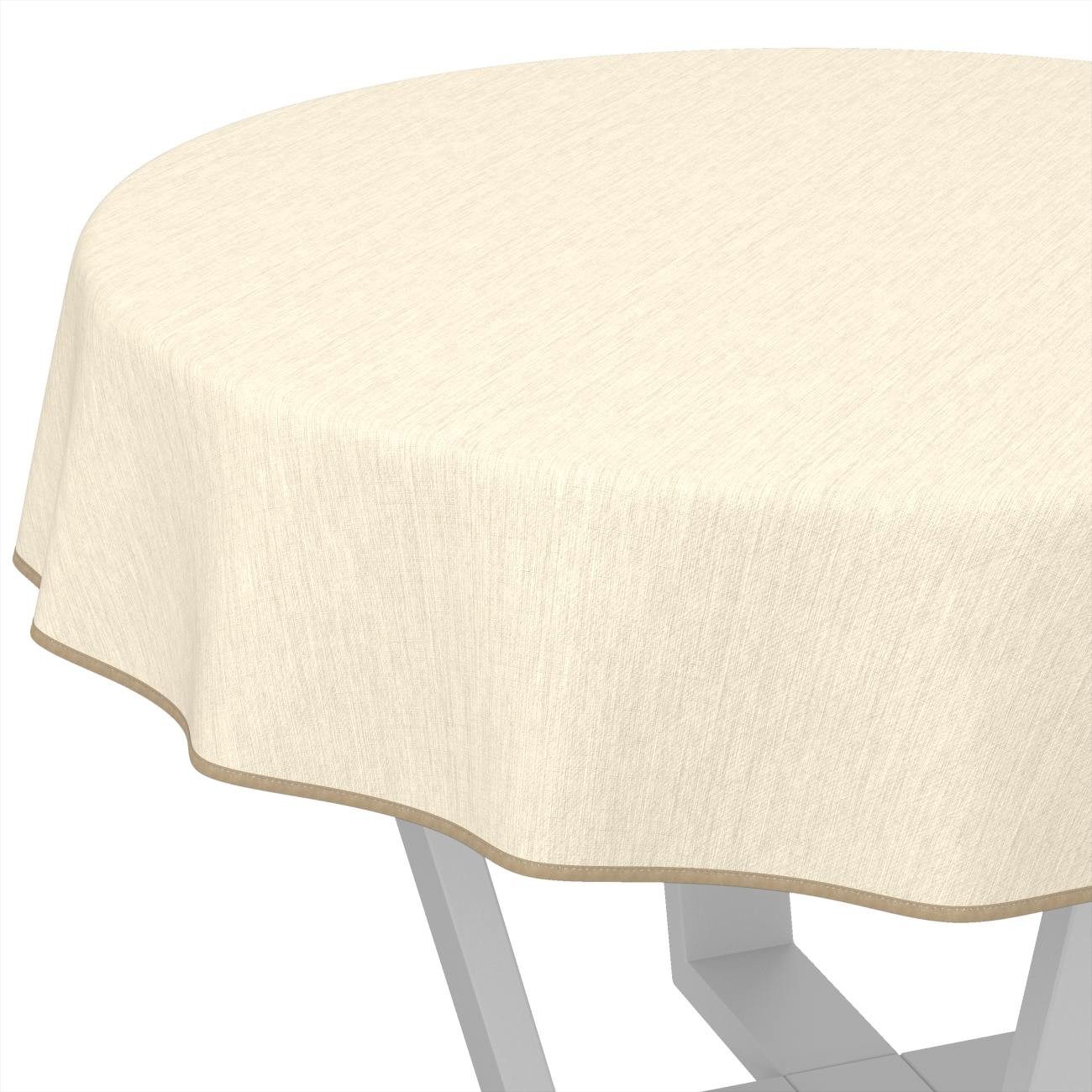 ANRO Tischdecke Wachstuchtischdecke Gartentischdecke Wachstischdecke (Einzelstück 1-tlg), Glatt Rund 100cm wasserabweisend mit Saum