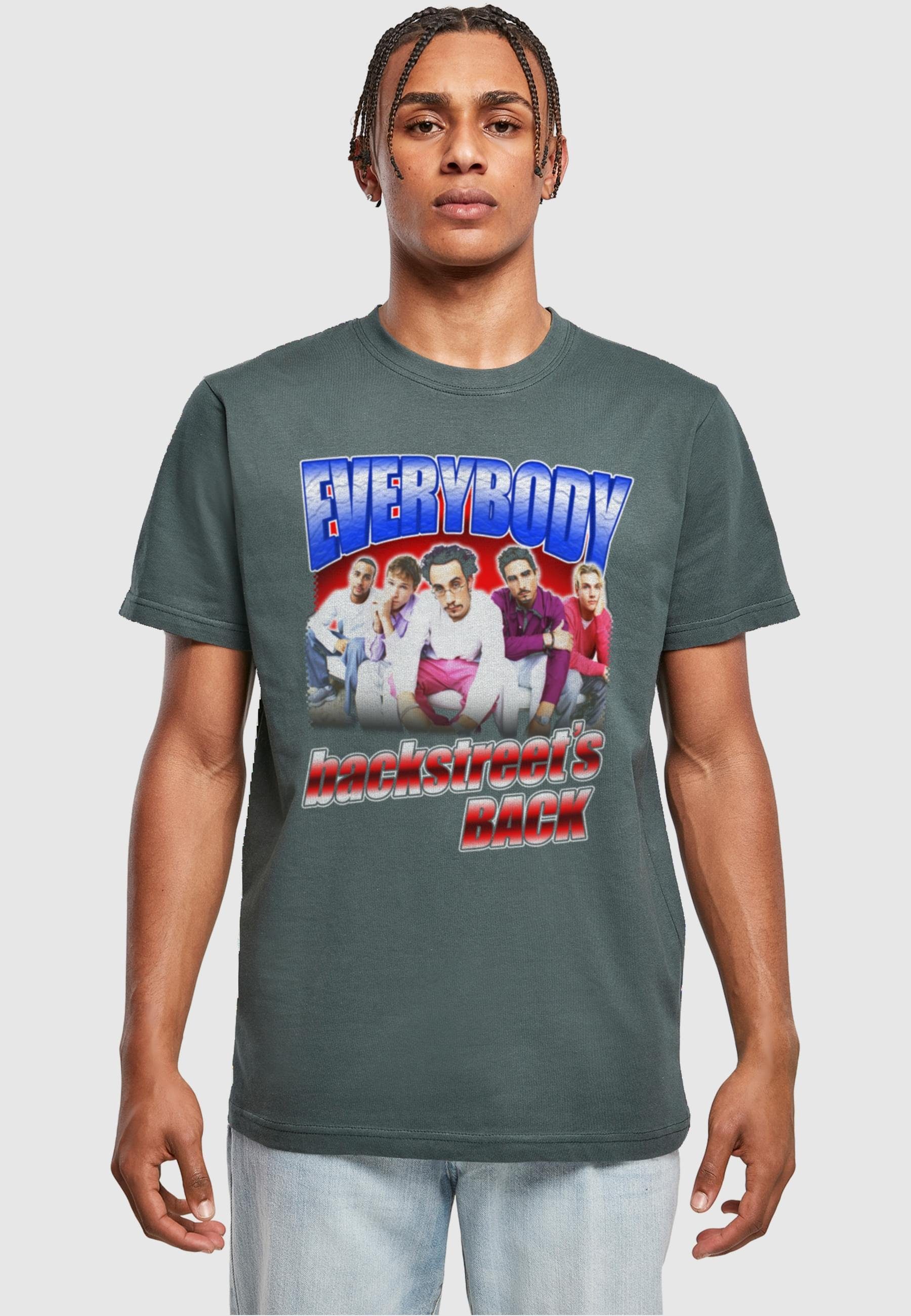 Herren T-Shirt Boys Backstreet bottlegreen Everybody - T-Shirt (1-tlg) Neck Merchcode Round