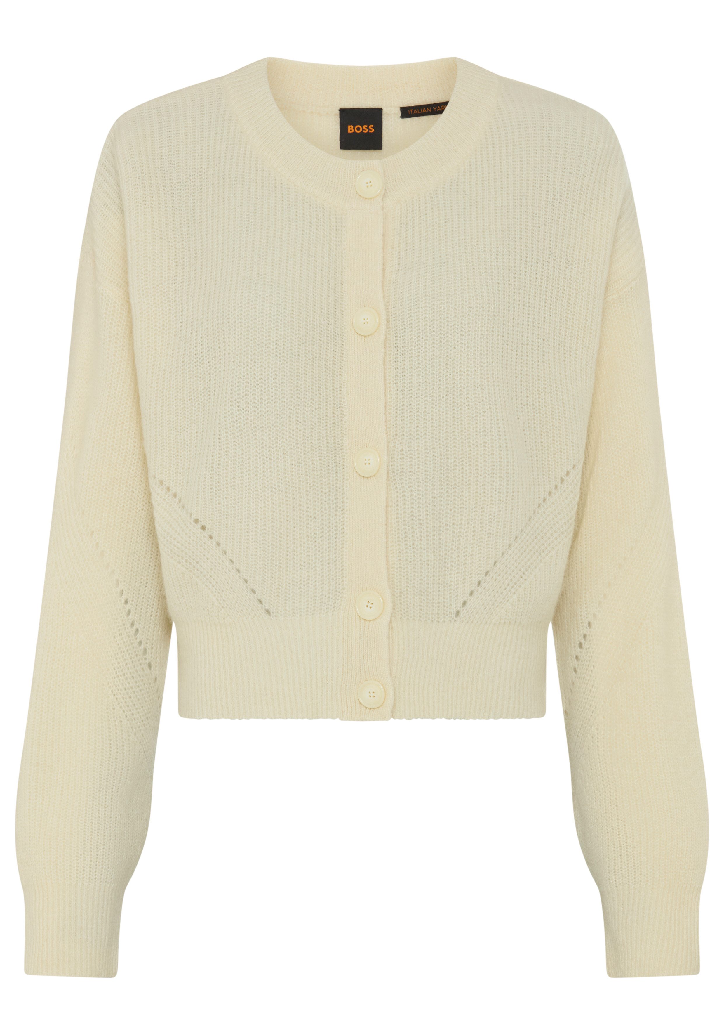 BOSS ORANGE Cardigan Fernard Premium Damenmode mit Alpaka- und Woll-Anteil, Relaxed Fit