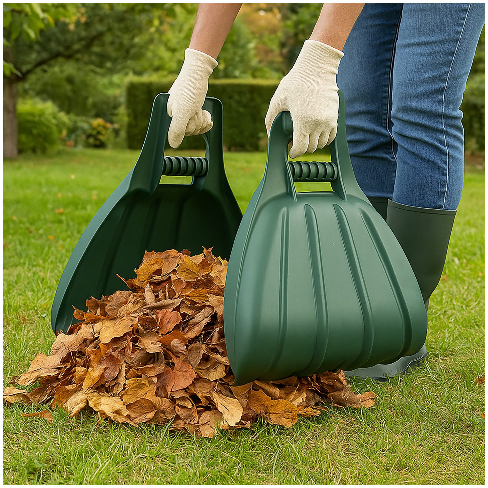 HTI-Living Laubsammler Laubgreifer Set 2 Stück Kunststoff groß, (Stück, 2-St., 2 Schaufeln), Laubsammler Laubschaufel 1 Paar