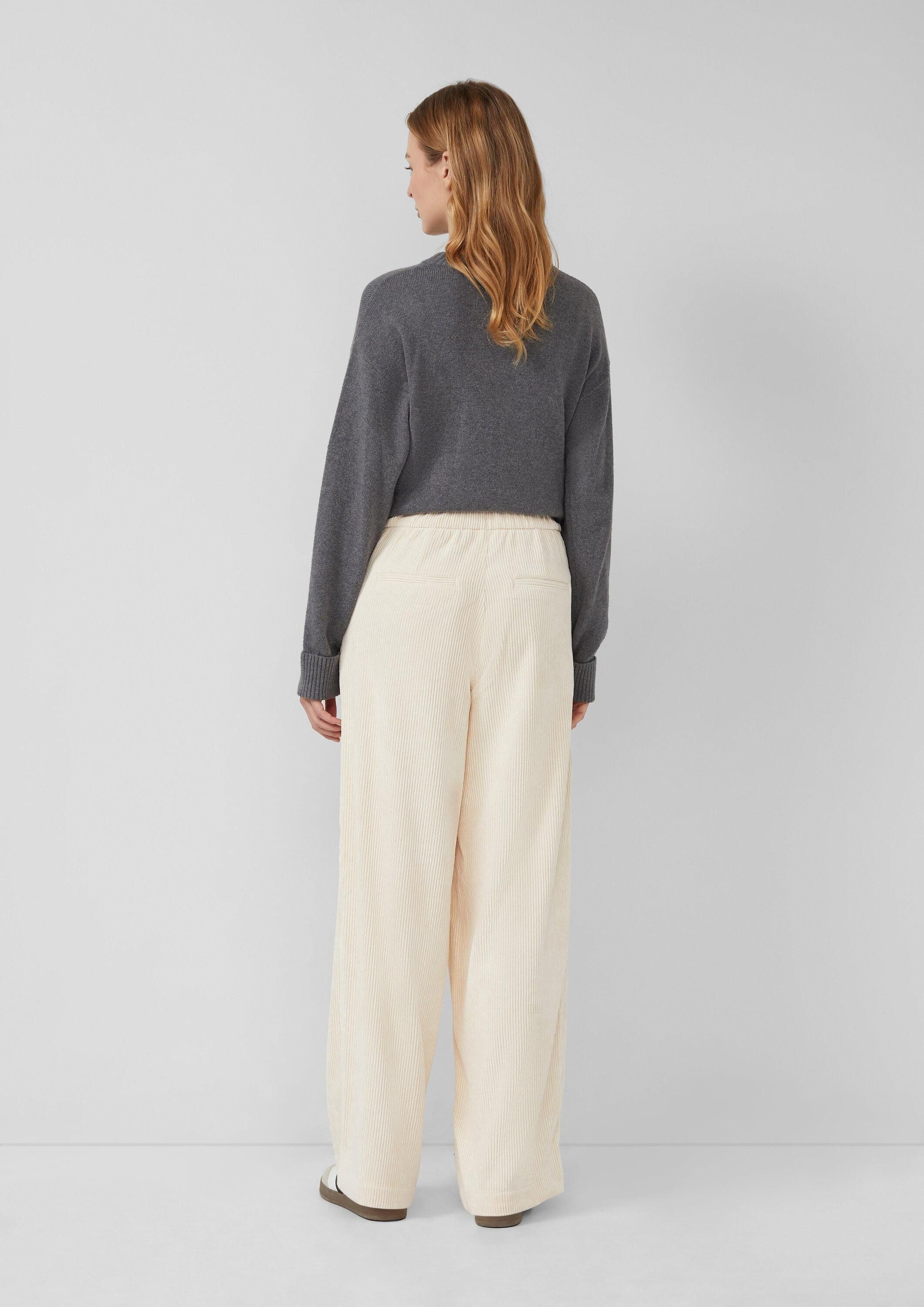 s.Oliver Chinos Hose Cordhose mit Elastikbund und Wide Leg