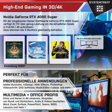 SYSTEMTREFF Gaming-PC (AMD Ryzen 9 7900X3D, GeForce RTX 4080 Super, 32 GB RAM, 2000 GB SSD, Wasserkühlung, Windows 11, WLAN)