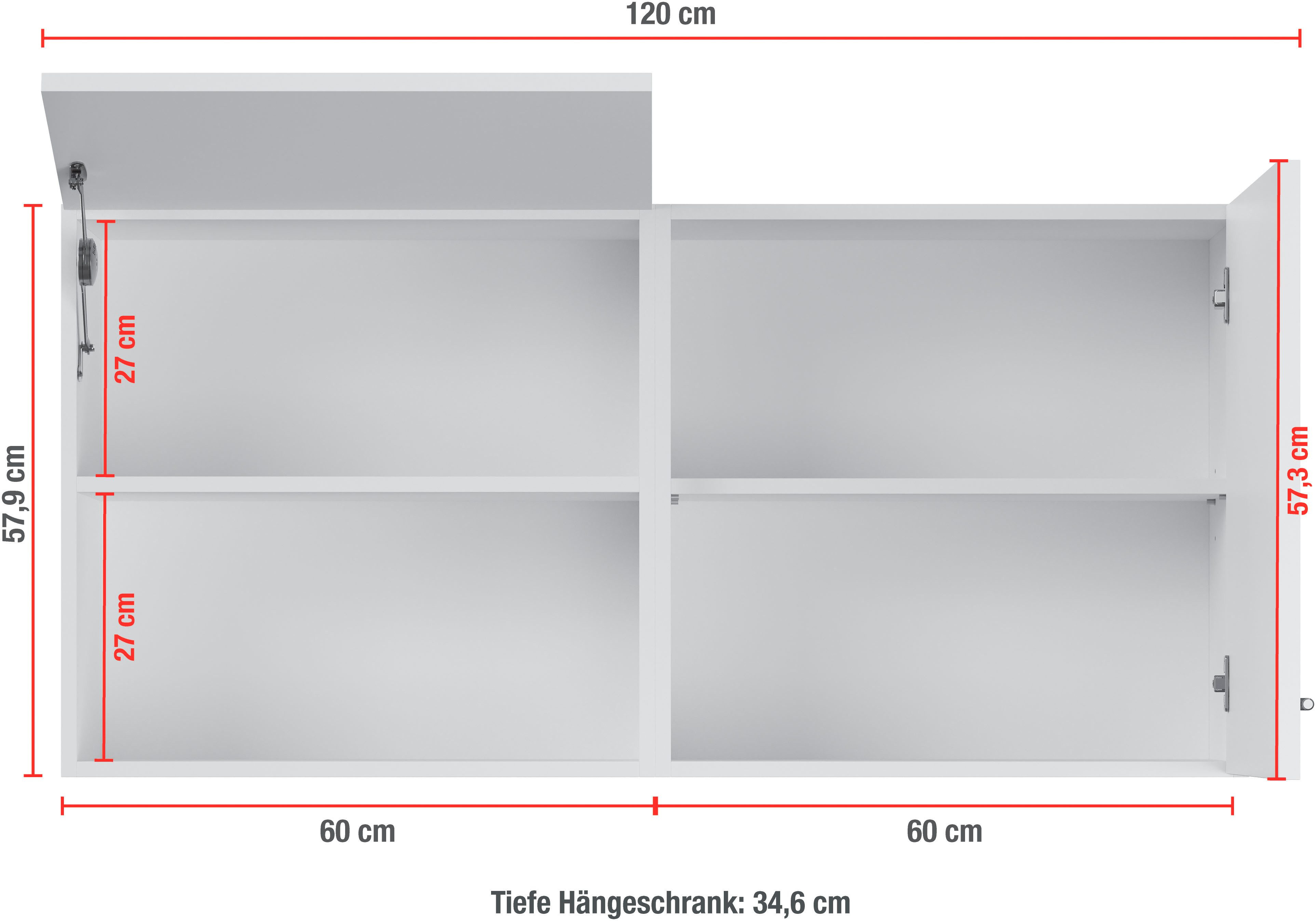 IMPULS KÜCHEN Mehrzweckschrank-Set Warschau, (2-St., Hängeschrank und Hängeschrank mit offenem Regal, Breite 120 cm), Vielfältige Varianten verfügbar, kombinier – Bild 4 von 4