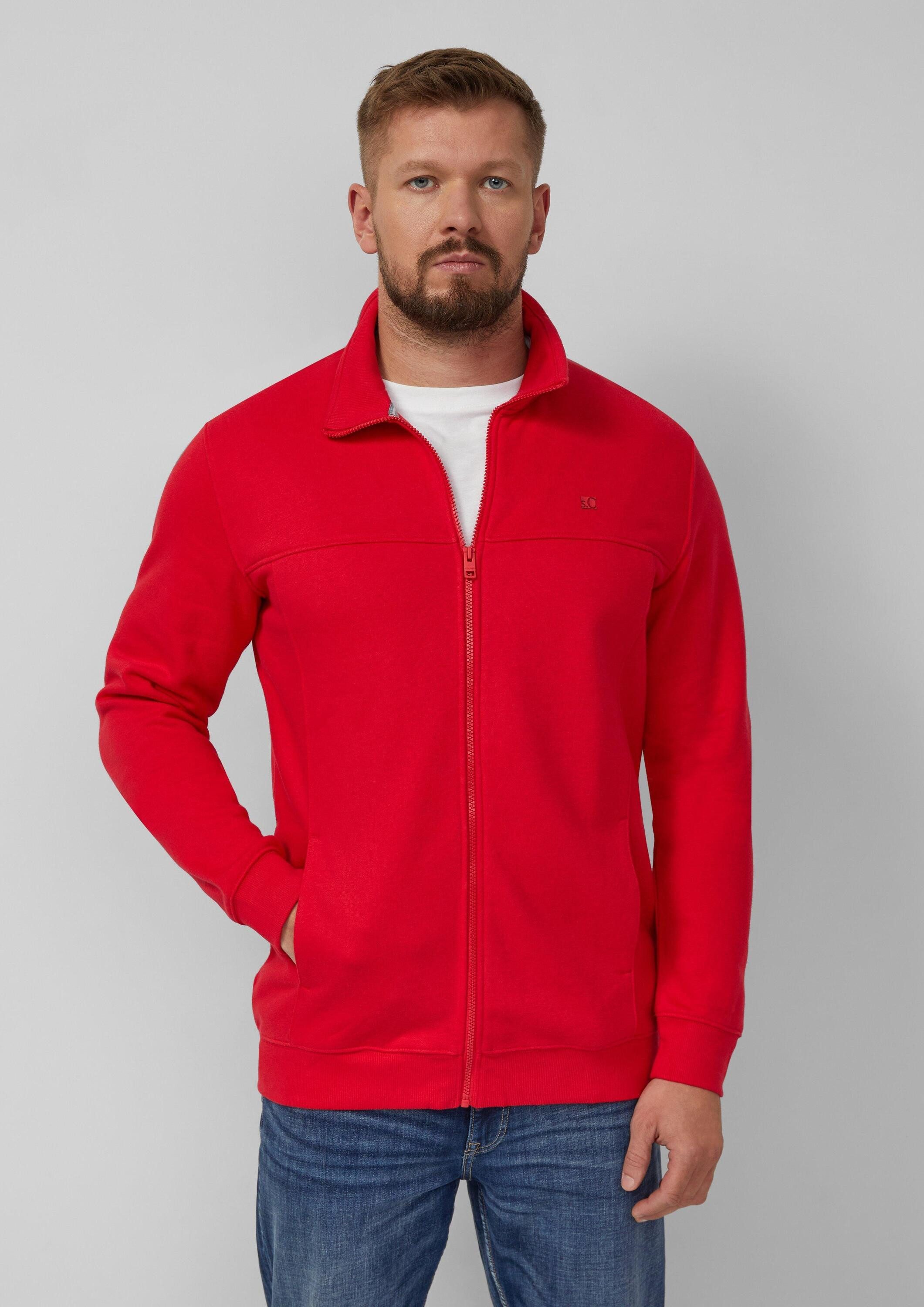 s.Oliver Sweatjacke Sweatshirt Jacke Sweatjacke mit Stehkragen