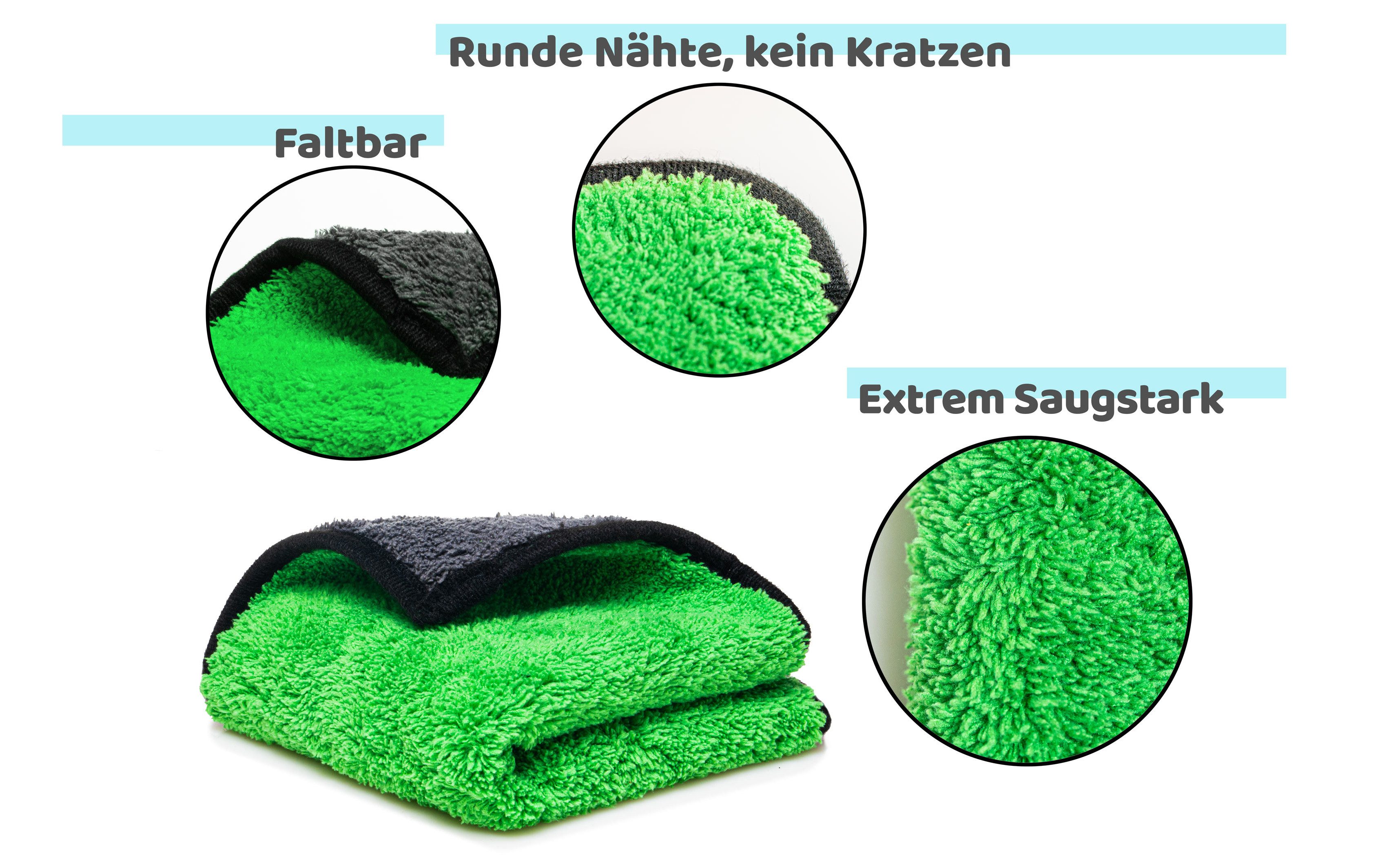 Kemes Mikrofasertücher 800 GSM extrem saugstarke Mikrofasertuch (3PCS) Mikrofasertuch (80% Polyester 20% Polyamid, 30x30 cm, Packung, 3-tlg., 3 x Mikrofasertuch – Bild 3 von 5