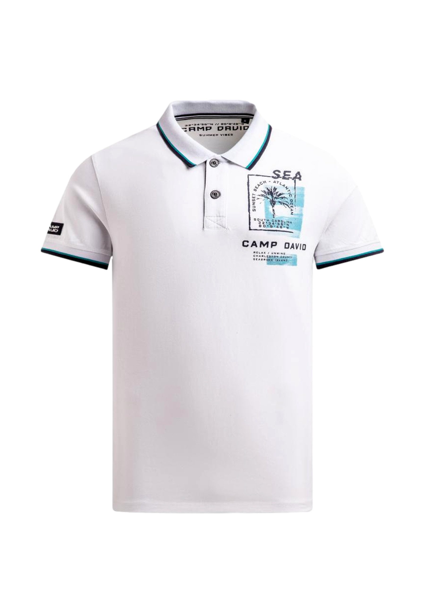 CAMP DAVID Poloshirt Poloshirt Oceanfront Kurzarmshirt mit Polokragen (1-tlg., 1)