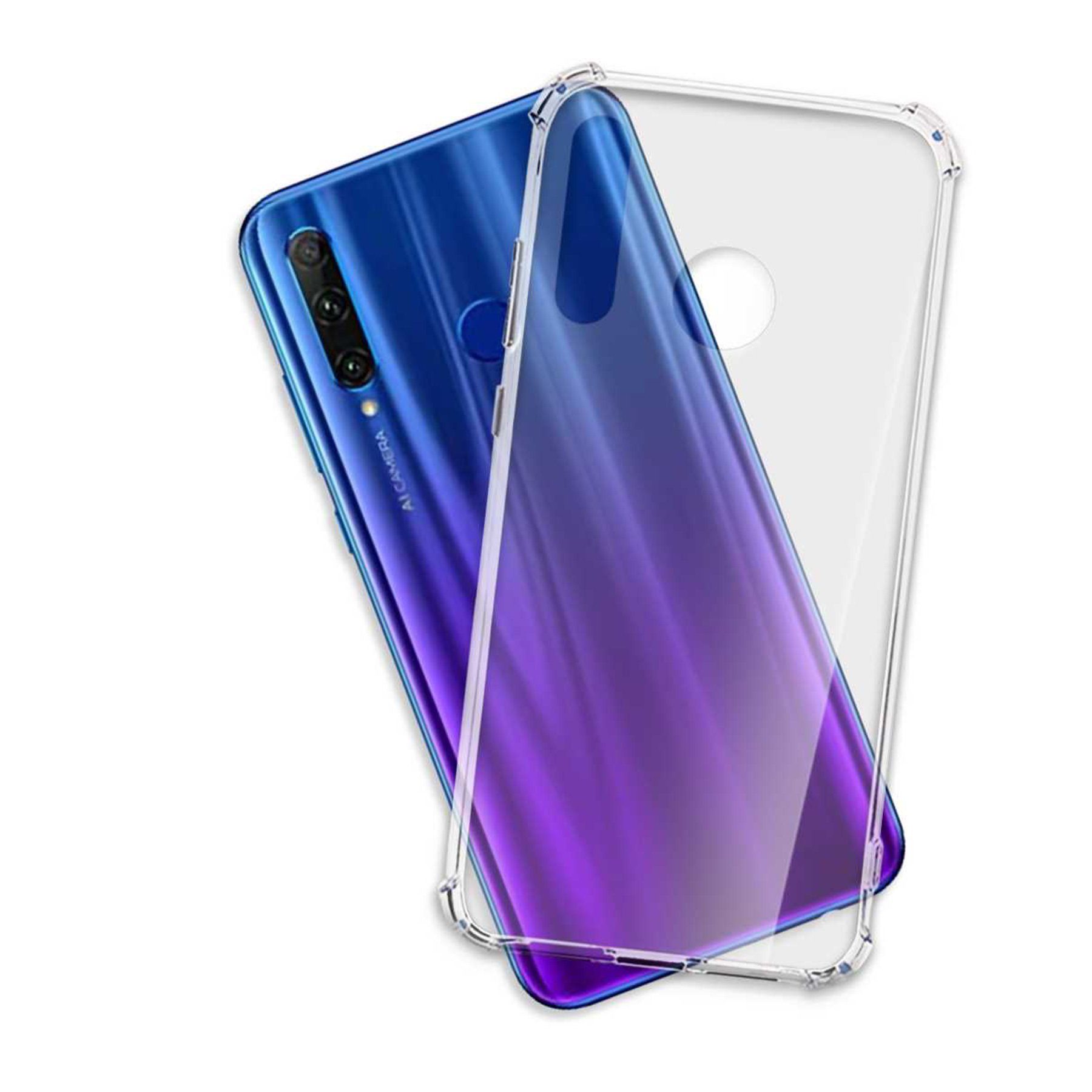 mtb more energy Smartphone-Hülle Clear Armor Case für Honor 20 Lite / 20e, Transparente TPU Schutzhülle Case Backcover mit Anti-Shock Verstärkung