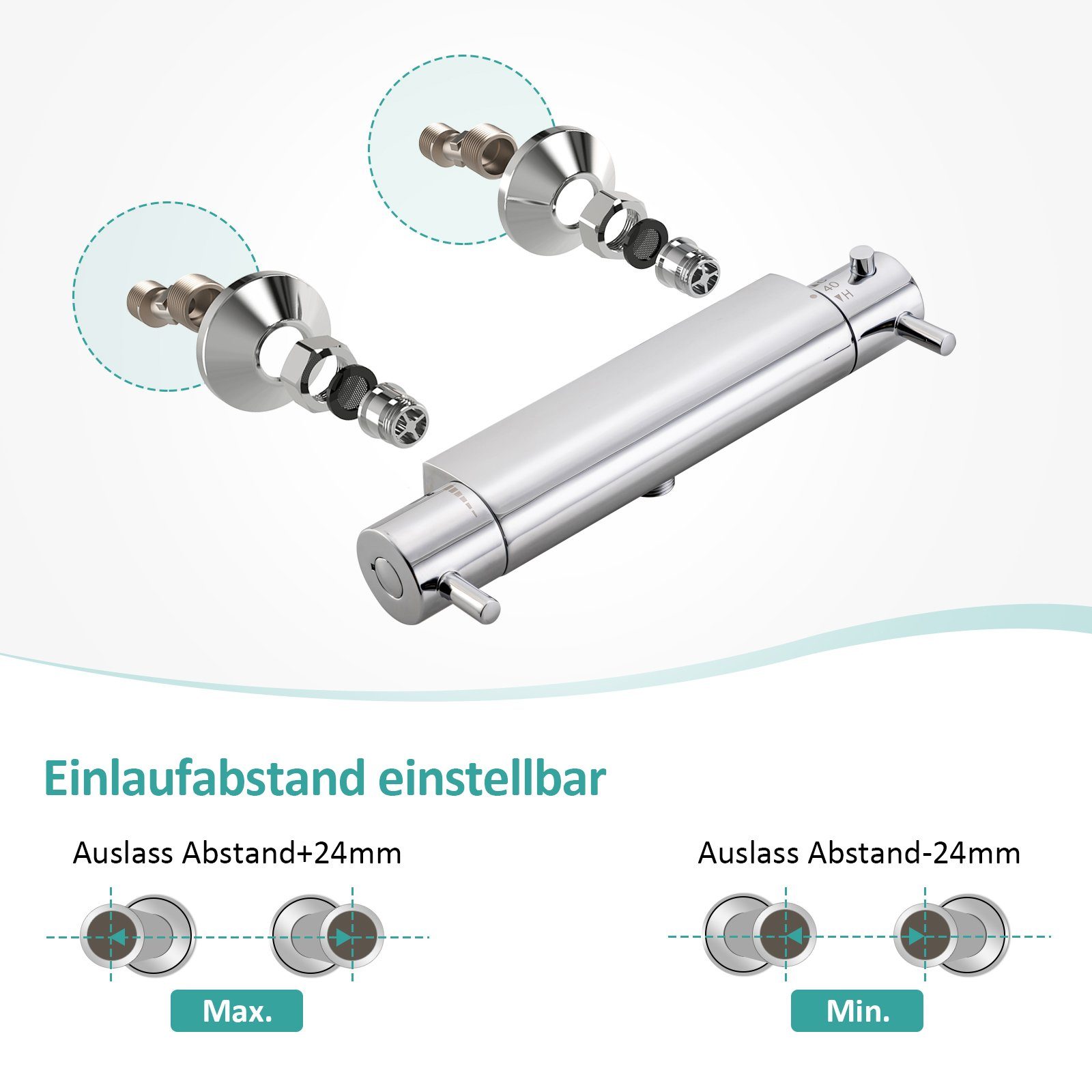 Wohnmobil Duscharmatur Transparent - Kunststoff Duschhahn Mit Umsteller Für Camper