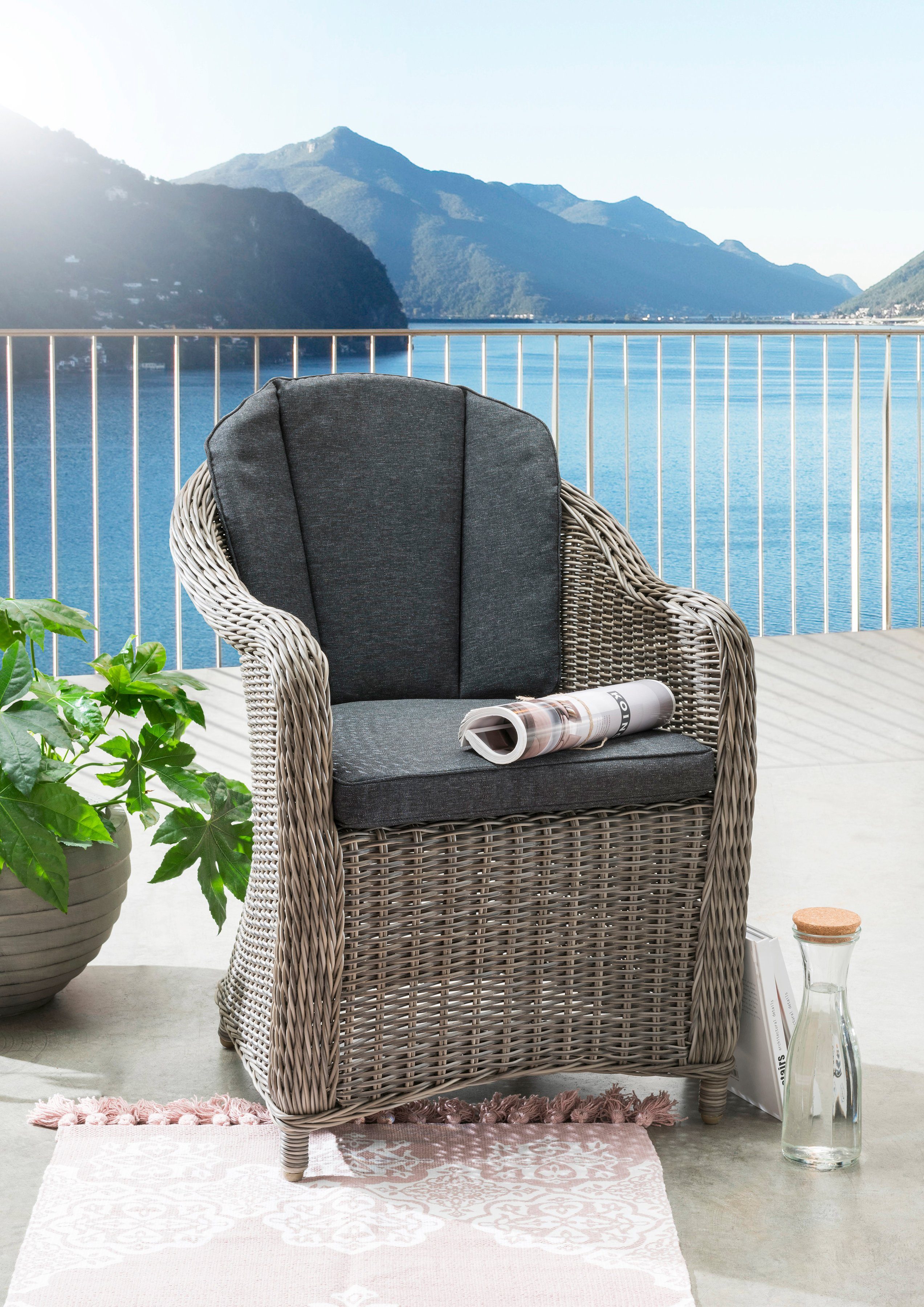 Destiny Gartensessel MALAGA (Set, 2-St), Aluminium, Polyrattan, inkl. Aufla günstig online kaufen