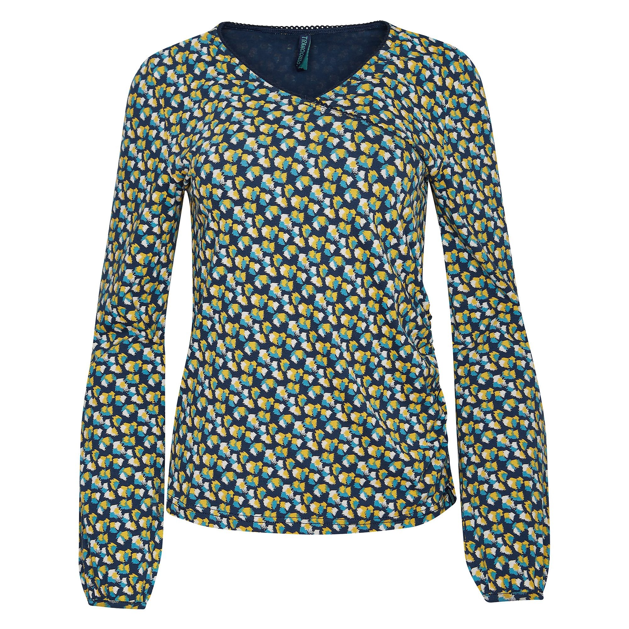 Tranquillo Top & Langarmshirt Langarmshirt Baumwolle Bunt Print Muster Alternativ XS schmale Passform