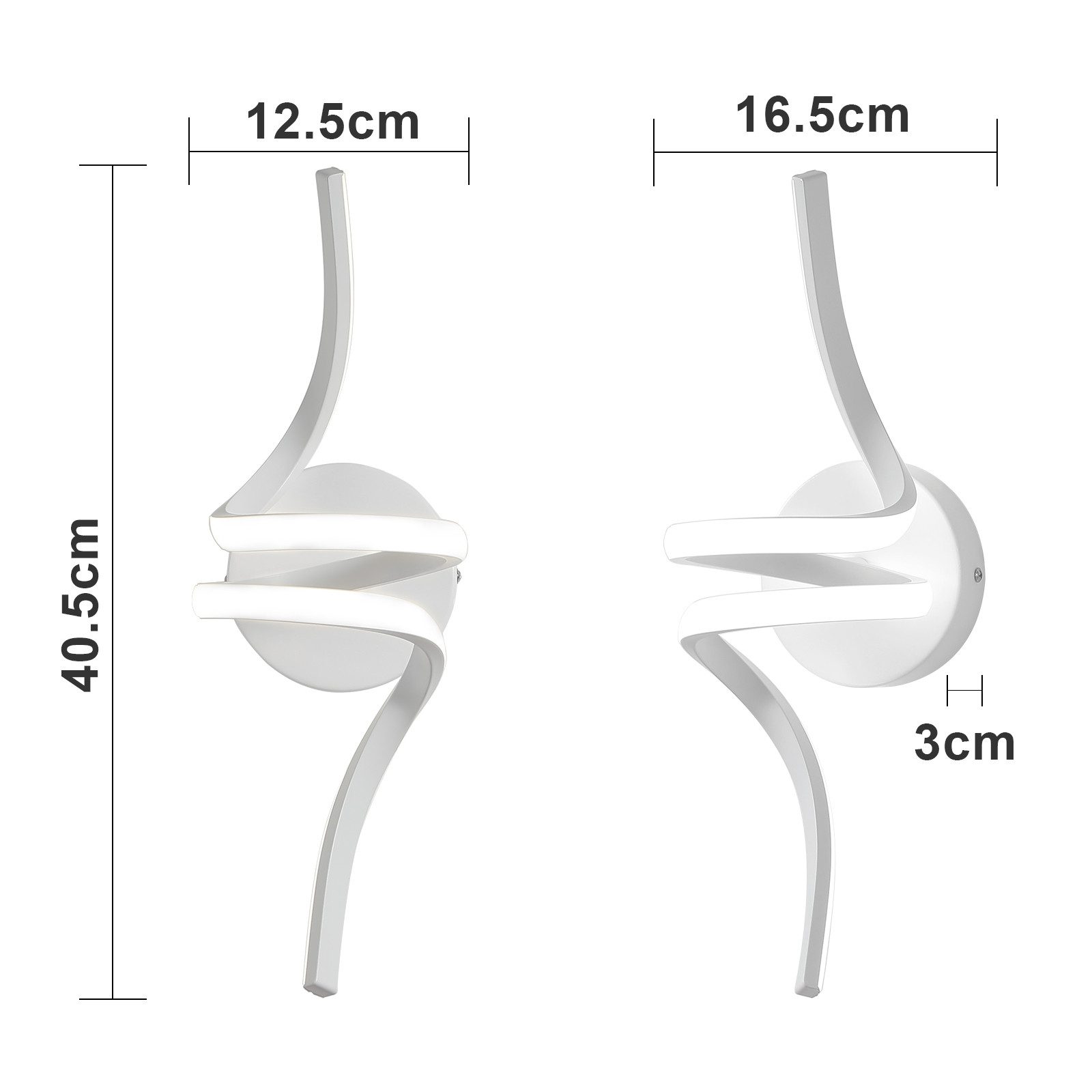ZMH LED Wandleuchte Innen Schwarz/Weiß Modern günstig online kaufen