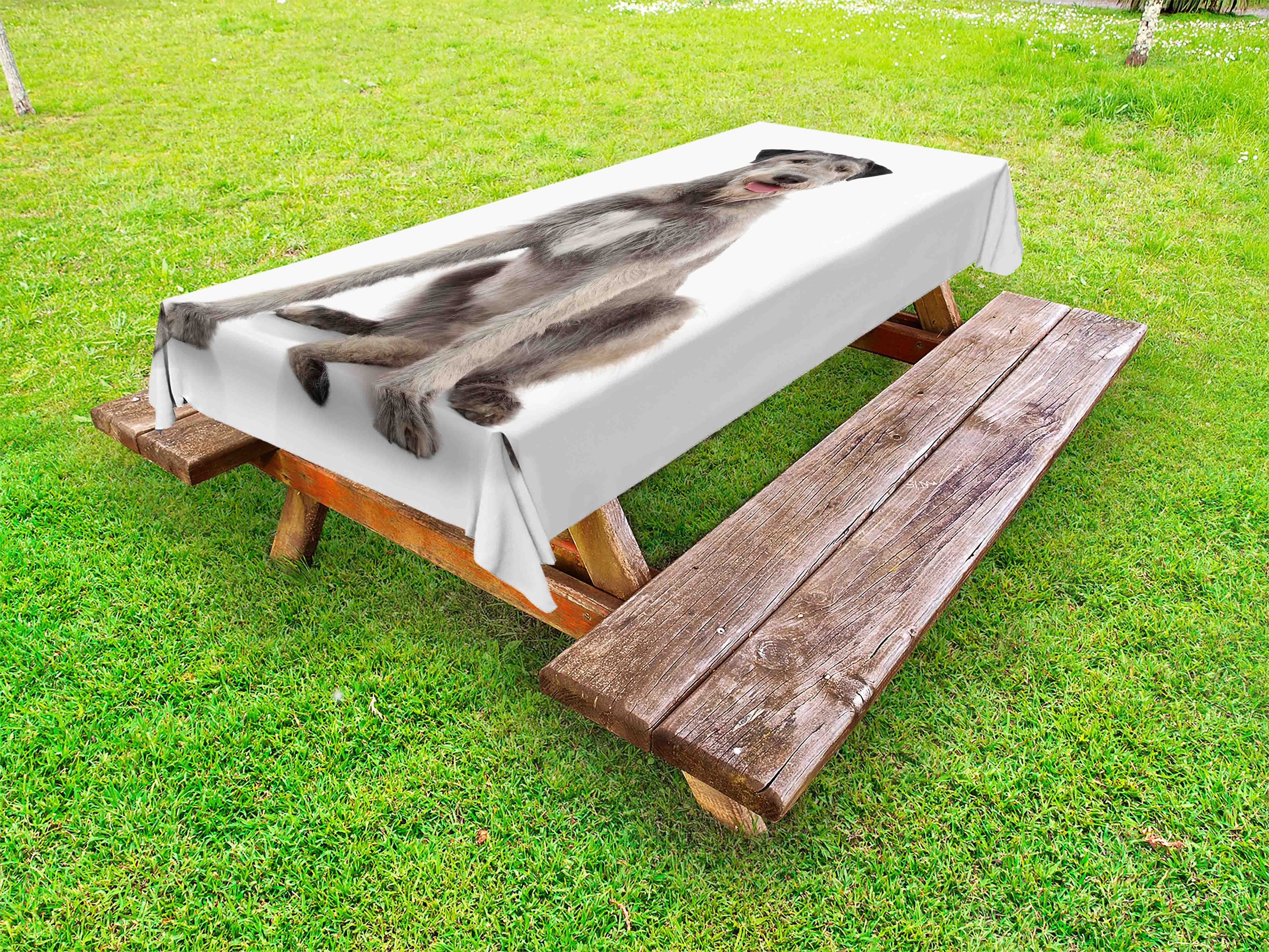 Abakuhaus Tischdecke dekorative waschbare Picknick-Tischdecke, Tier-Haustier-Druck Wolfshund Irischer