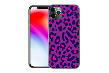 MuchoWow Handyhülle Pantherdruck - Lila - Rosa, Handyhülle Apple iPhone 11 Pro Max, Smartphone-Bumper, Print, Handy