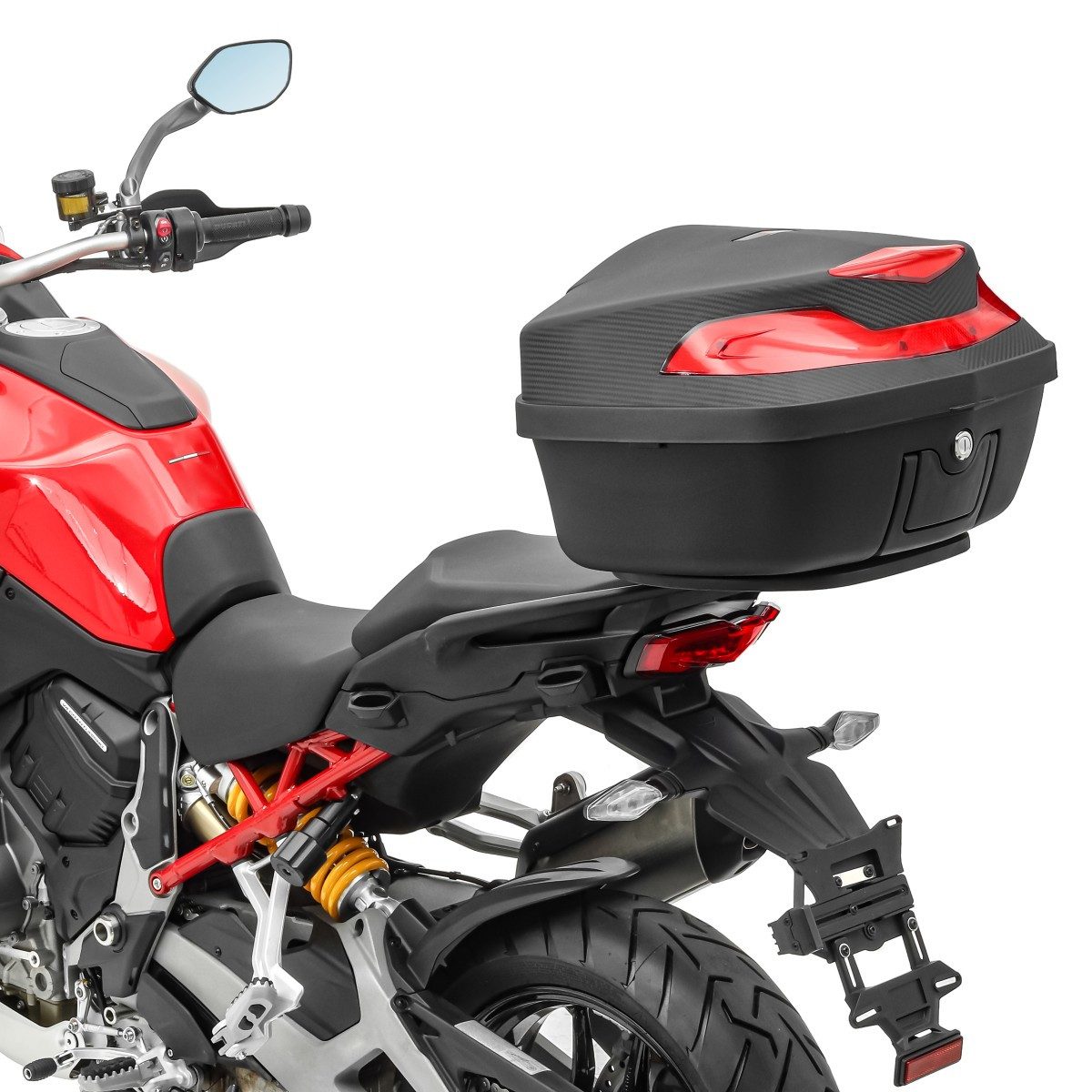 Bagtecs Topcase Motorrad Topcase # KMBR Universal 48 Liter rot