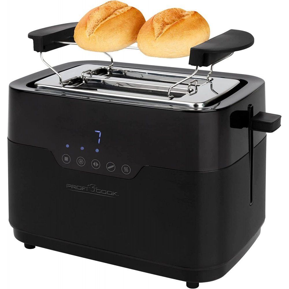 ProfiCook Toaster PC-TA 1244 - Toaster - edelstahl/schwarz | Langschlitztoaster