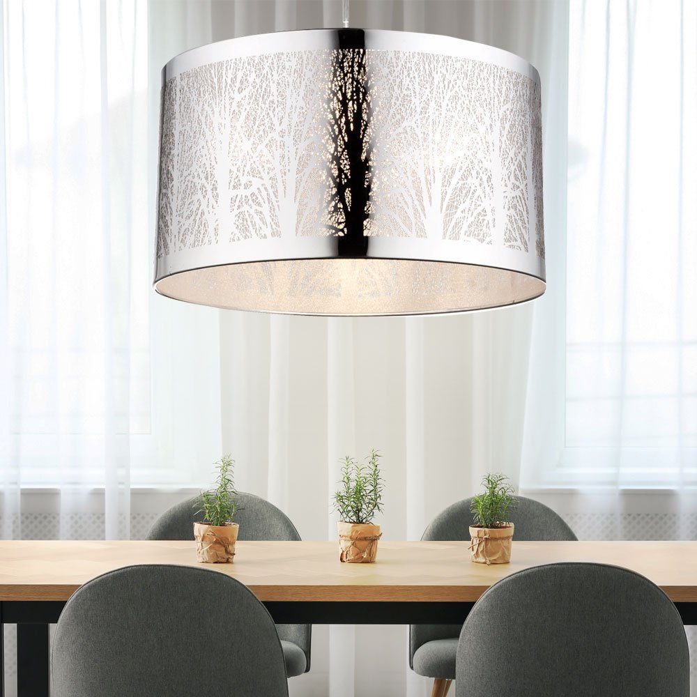 Design Chrom etc-shop Lampe Muster Beleuchtung Decken Leuchtmittel inklusive, nicht Leuchte Pendel Baum Deckenleuchte, Hänge