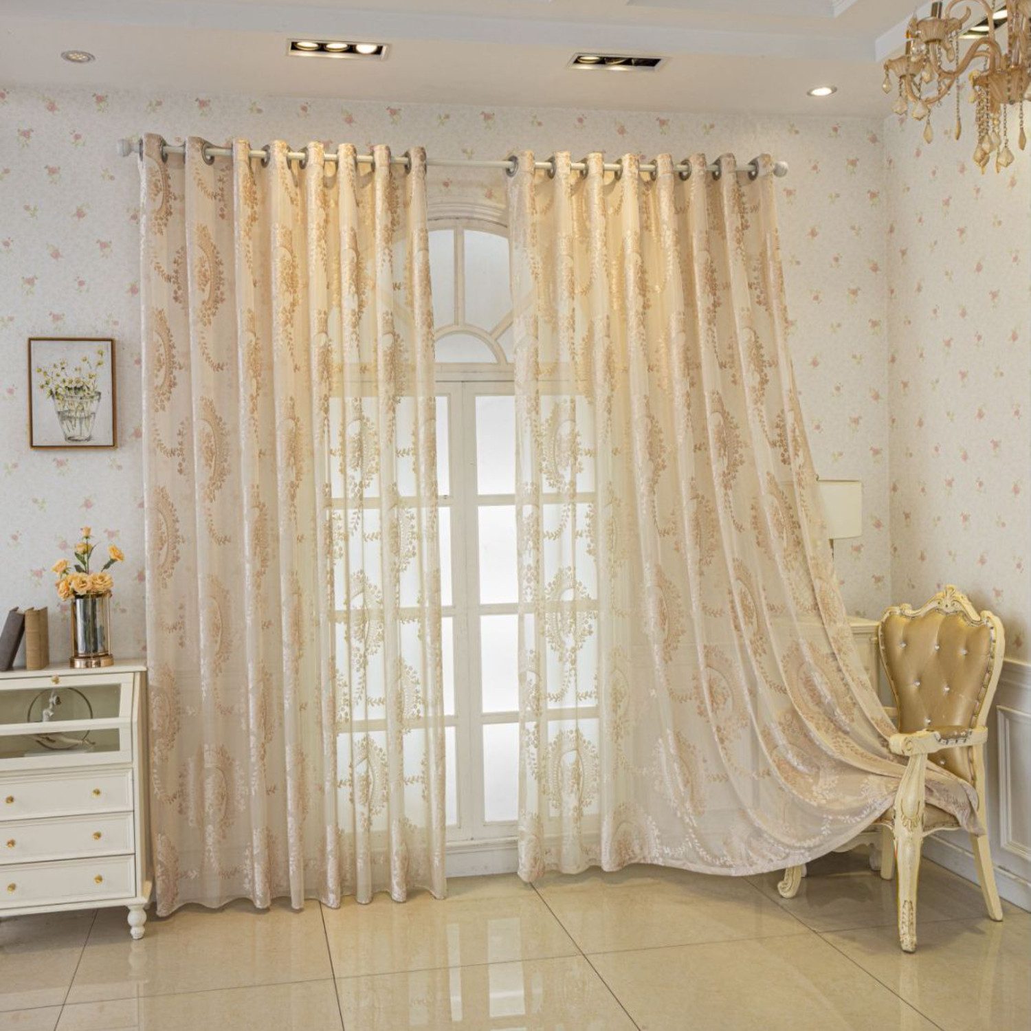 BYSURE Vorhang (2 St), 1 Paar Luxuriöse Europäische Durchsichtige Vorhänge, günstig online kaufen