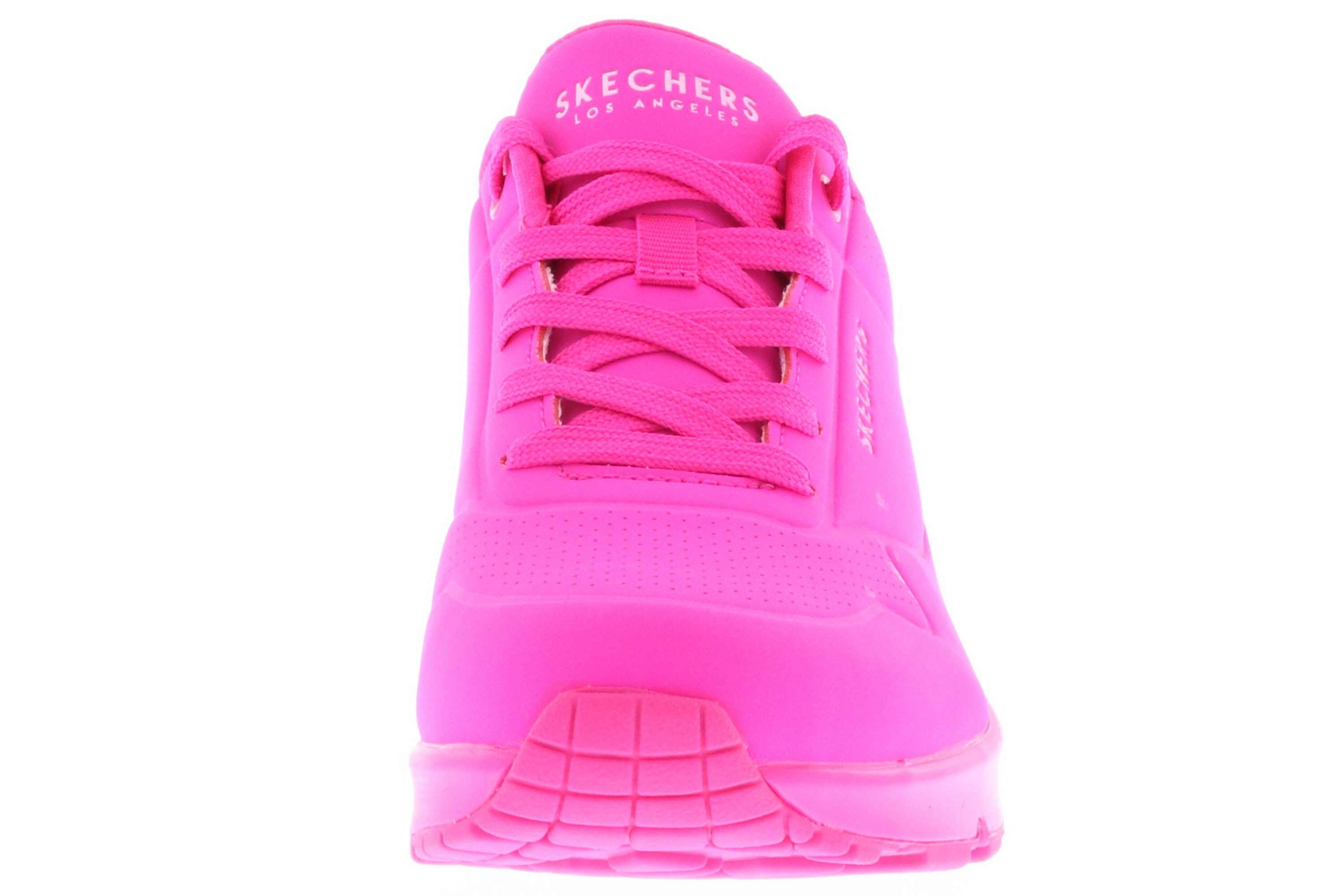 H.Pink gepolstert und Skechers pink Uno-Night Schaft sind Sneaker hot Shades 73667/HTPK Zunge