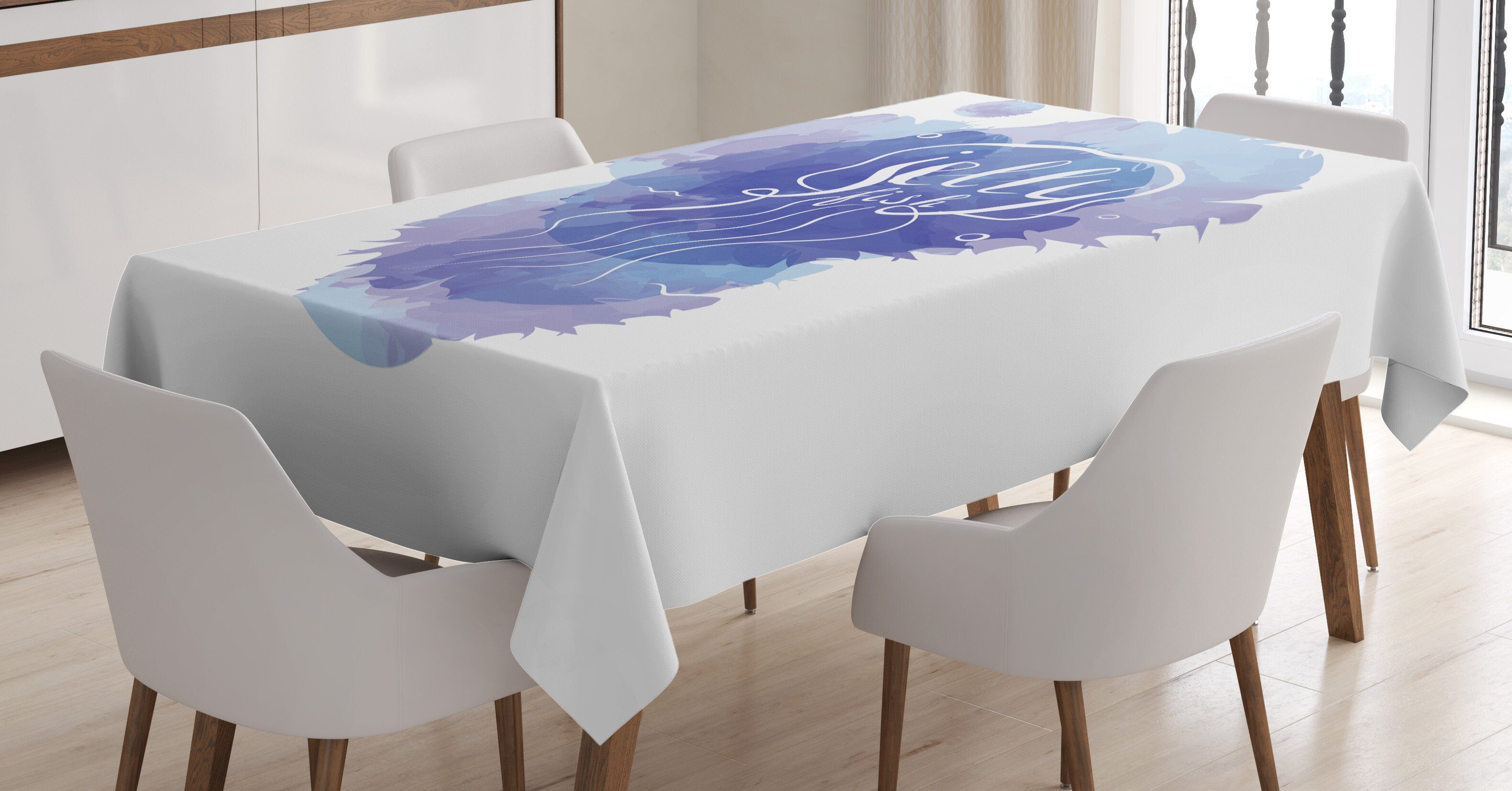 Abakuhaus Tischdecke Farbfest Waschbar Für den Außen Bereich geeignet Klare Farben, Qualle Abstrakt Farbe Splash