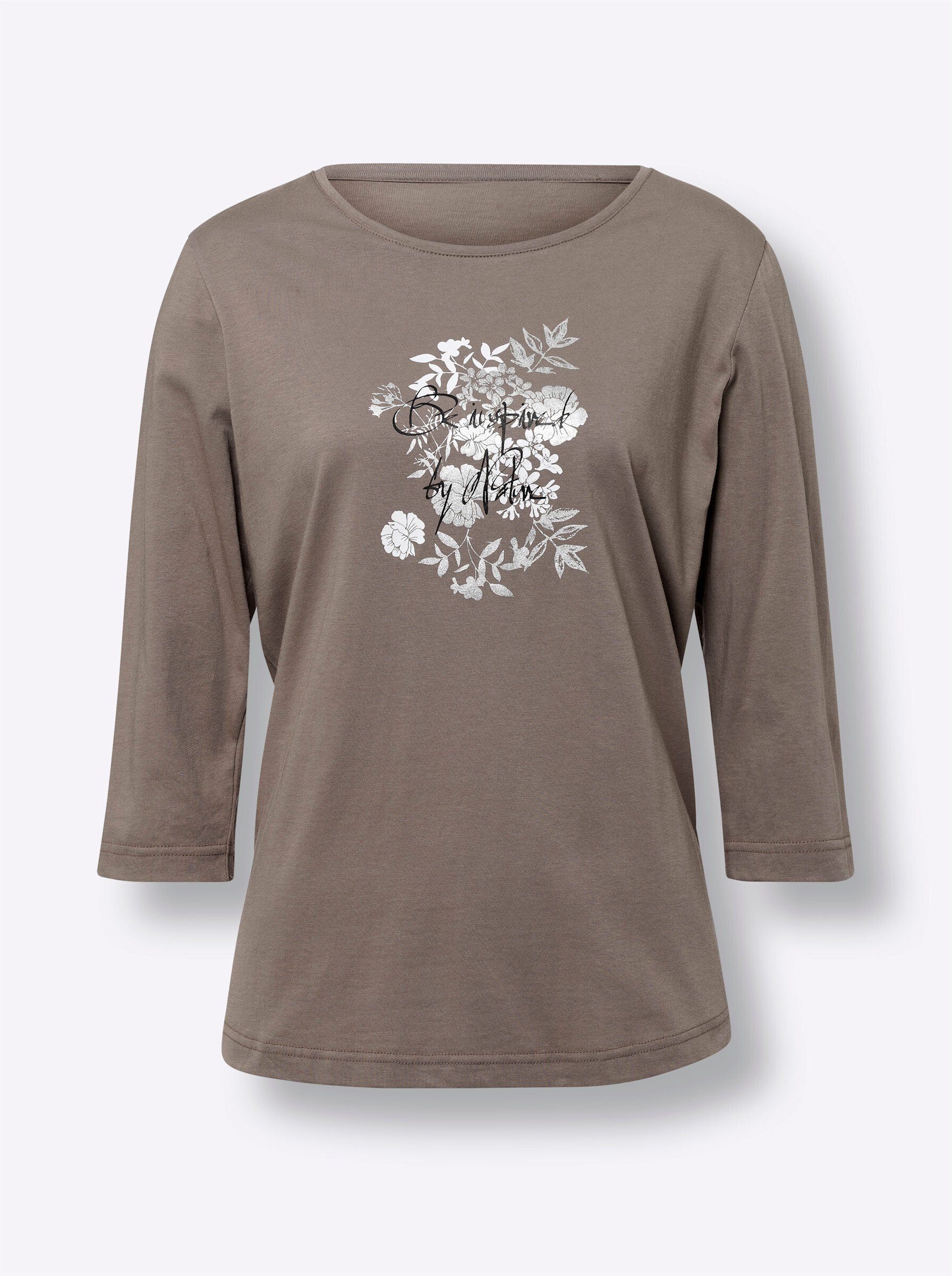 Sieh an! T-Shirt taupe-weiß