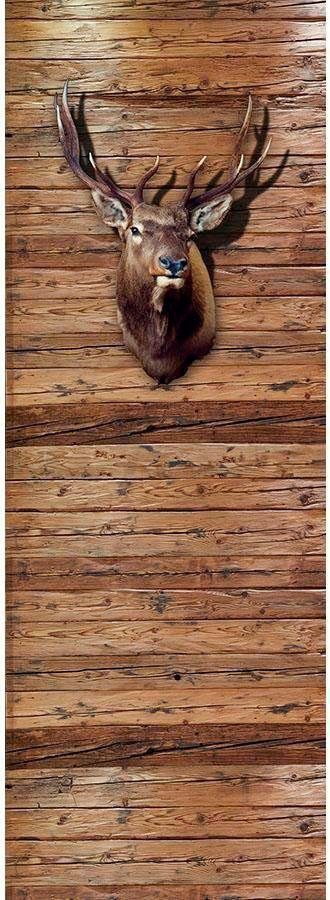 living walls Fototapete Hirschgeweih auf Holz, glatt, (1 St), Vlies, Wand, Schräge. Reduzierter Preis € 54,68. Unverbindliche Preisempfehlung € 82,95, (€ 54,68 pro 1 Stk)