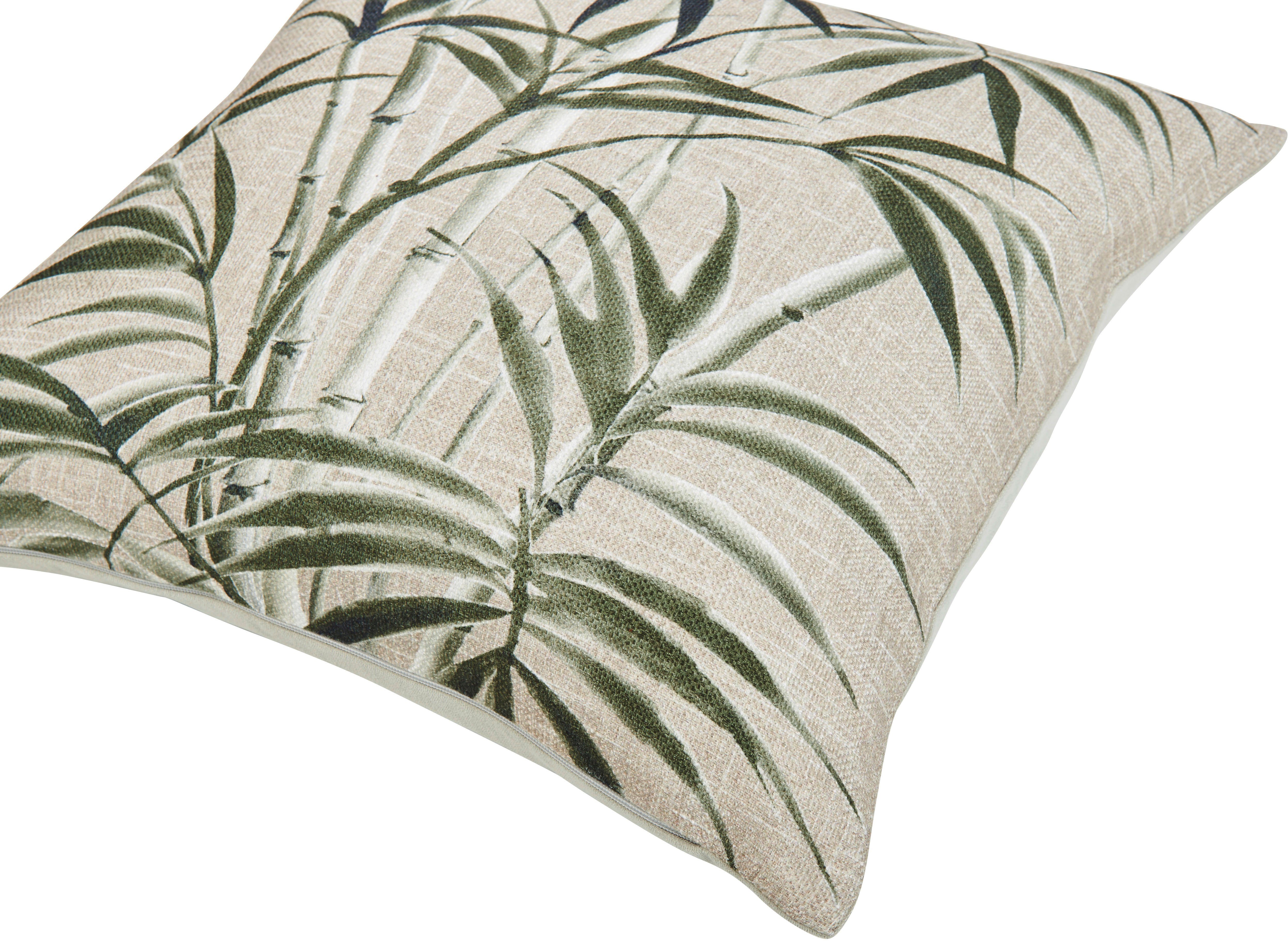 done.® Kissenhülle Areca Palm, (1 Stück), Kissenhülle mit Leinenanteil, einseitig bedruckt mit natürlichem Motiv