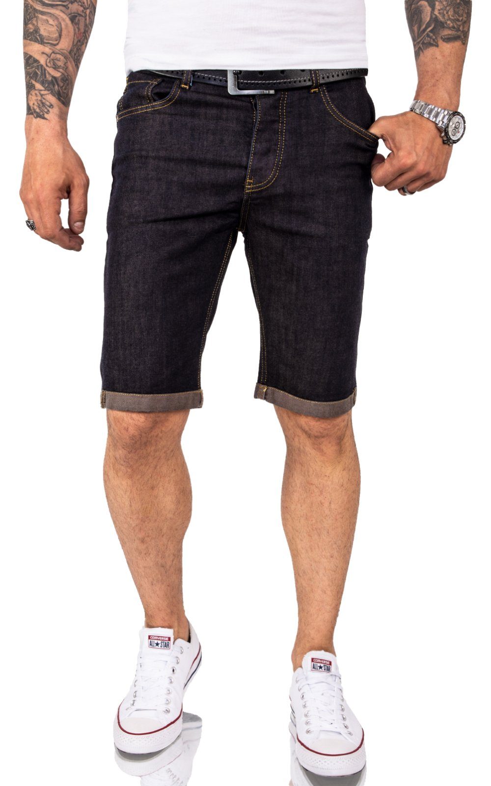 Rock Creek Jeansshorts Dunkelblau Herren Jeansshorts RC-2206