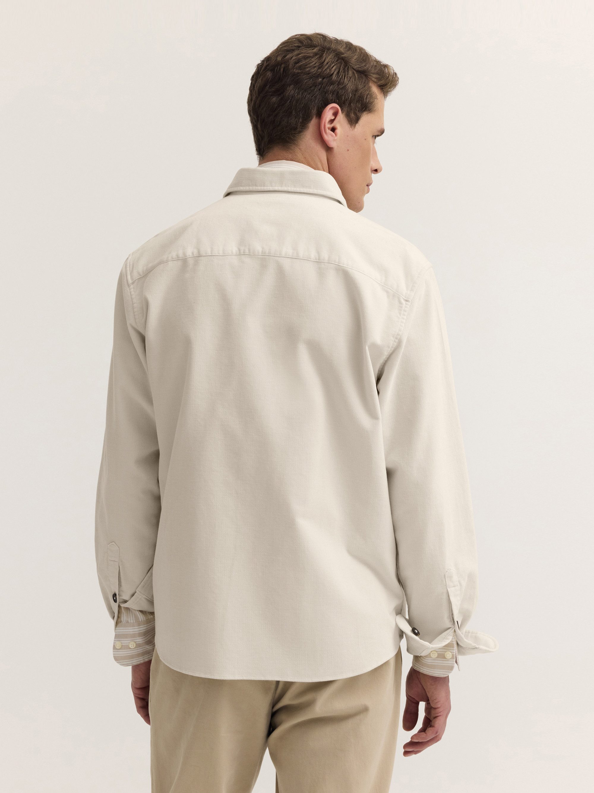 bugatti Langarmhemd Regular Fit Regular Fit Cord Overshirt Baumwolle
