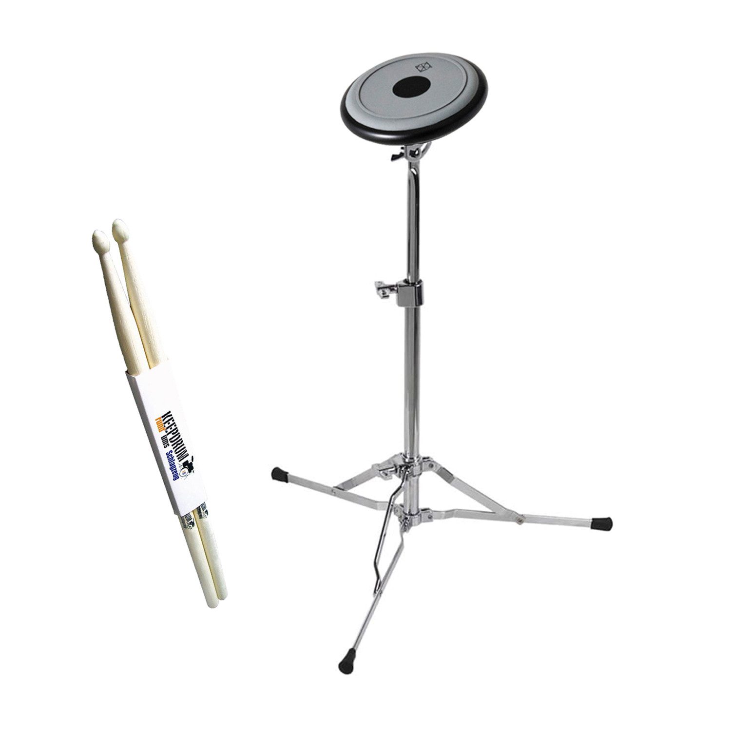 Dixon Schlagzeug Dixon Practice Pad PDP-PSC1 6 Zoll mit Ständer und Schlagzeugstöcke,Übungspad, Dixon Übungspad mit Ständer mit Drumsticks