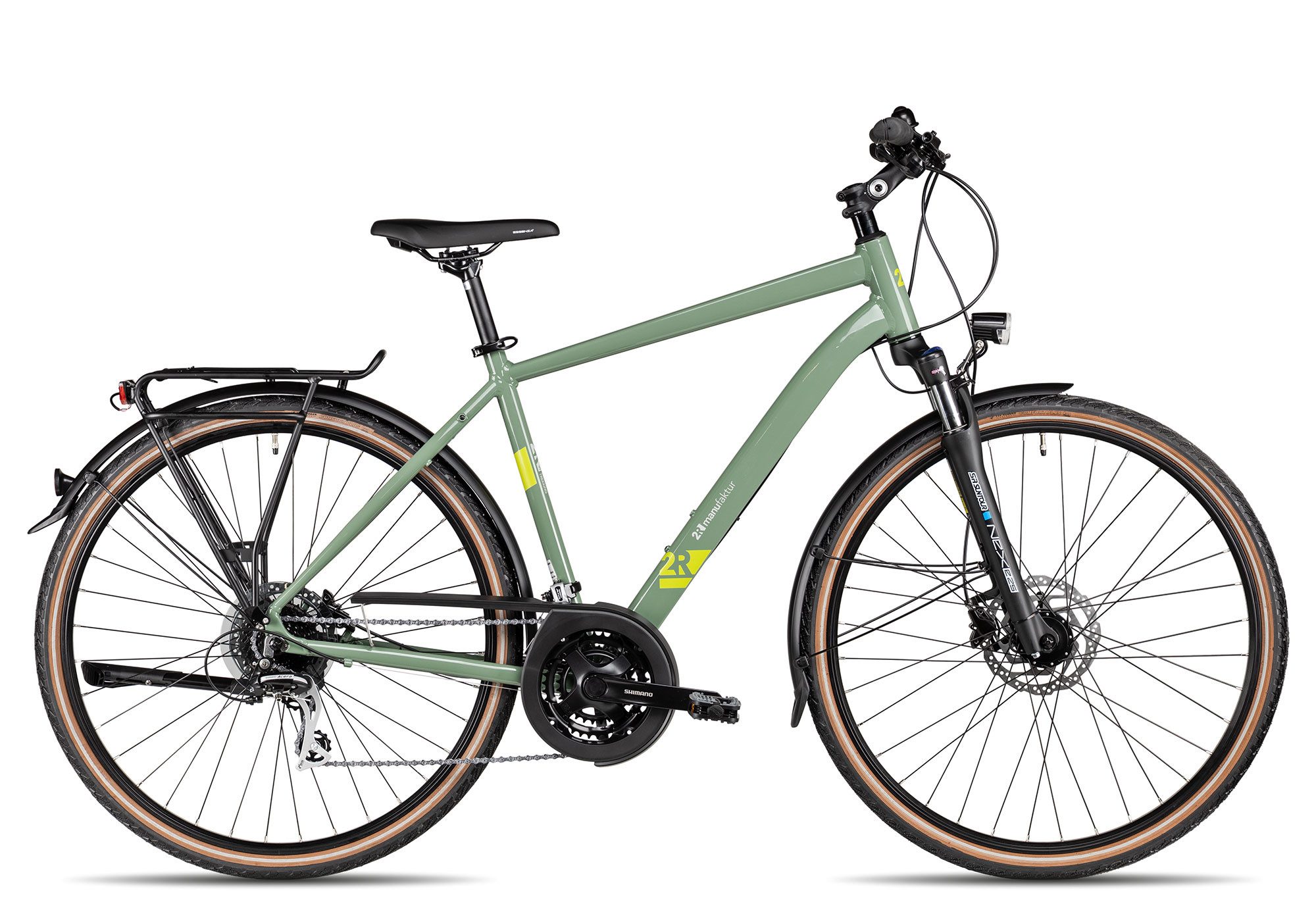 2R Manufaktur Trekkingrad TRX 24, 24 Gang Shimano Altus RD-M310 Schaltwerk, Kettenschaltung, hydraulische Scheibenbremse grün