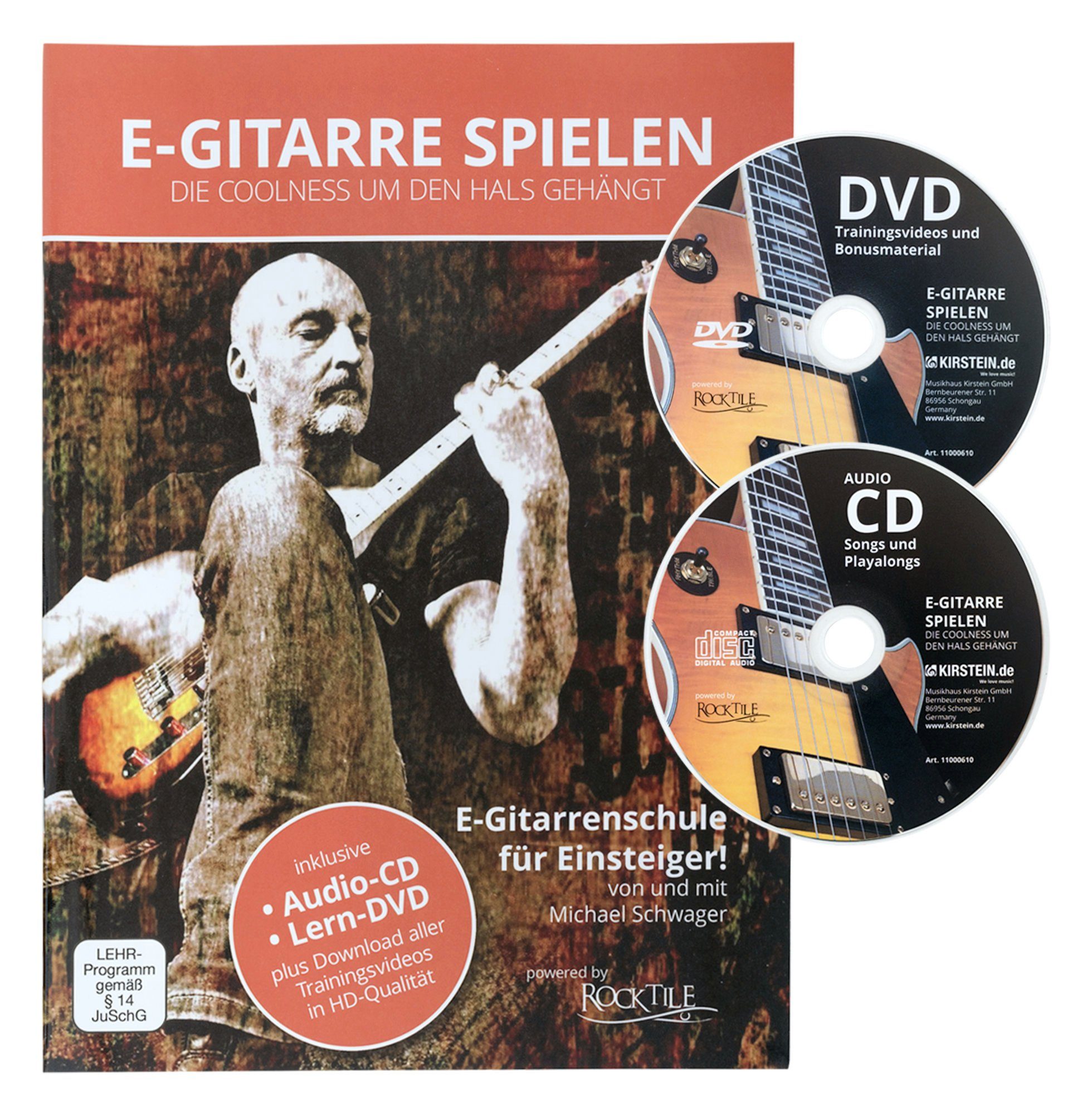 Rocktile E-Gitarre Sphere Junior elektrische Gitarre für Kinder, inkl. Verstärker, Kabel, Gurt und Schule mit CD/DVD