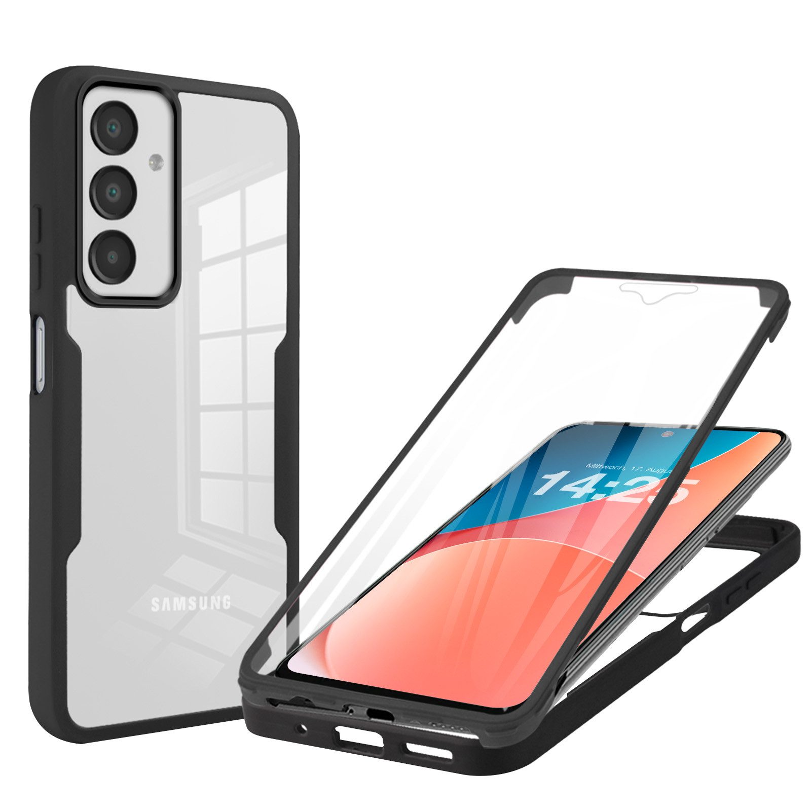 Tec-Expert Handyhülle 360 Grad Hülle für Samsung Galaxy A17 / A17 5G 6.7 Zoll, 6.7", Rundum Schutz Cover Case Hülle robust
