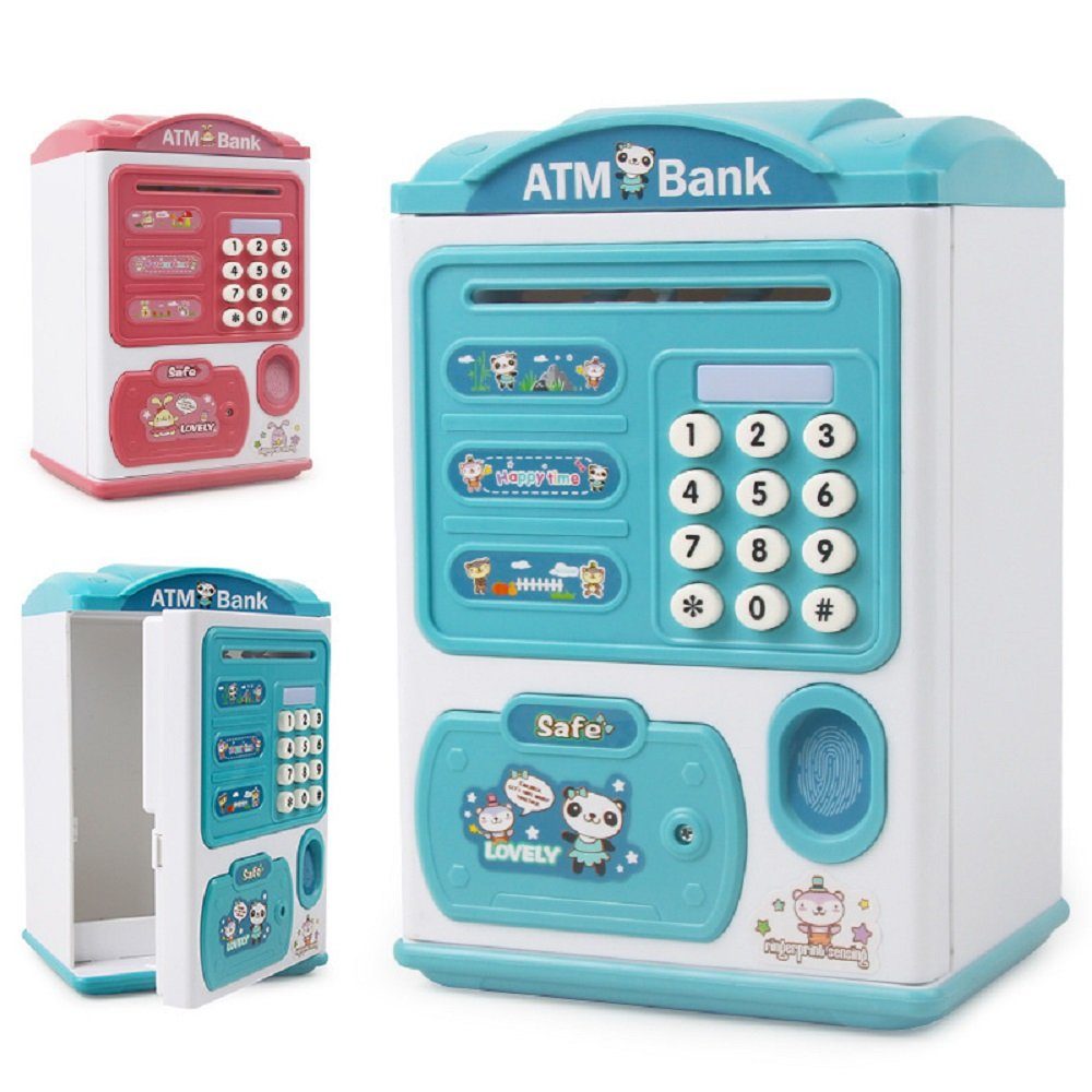 Spardose Spardose blau Sparschwein Fingerabdruck Intelligente autolock ATM-Maschine Kinder