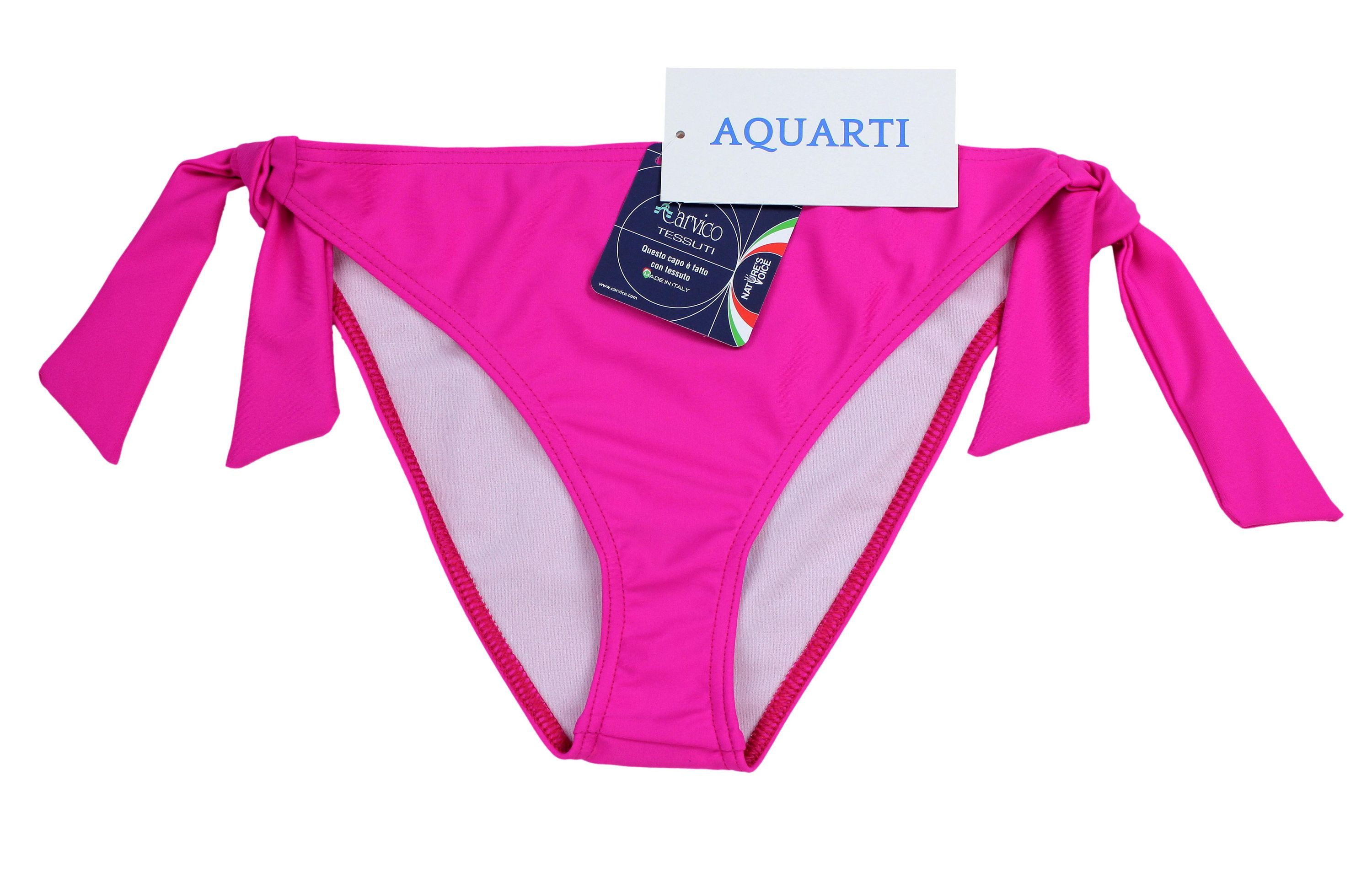 Aquarti Bikini-Hose Damen Bikinihose seitlich zum Binden Hüftslip in schönen Unifarben