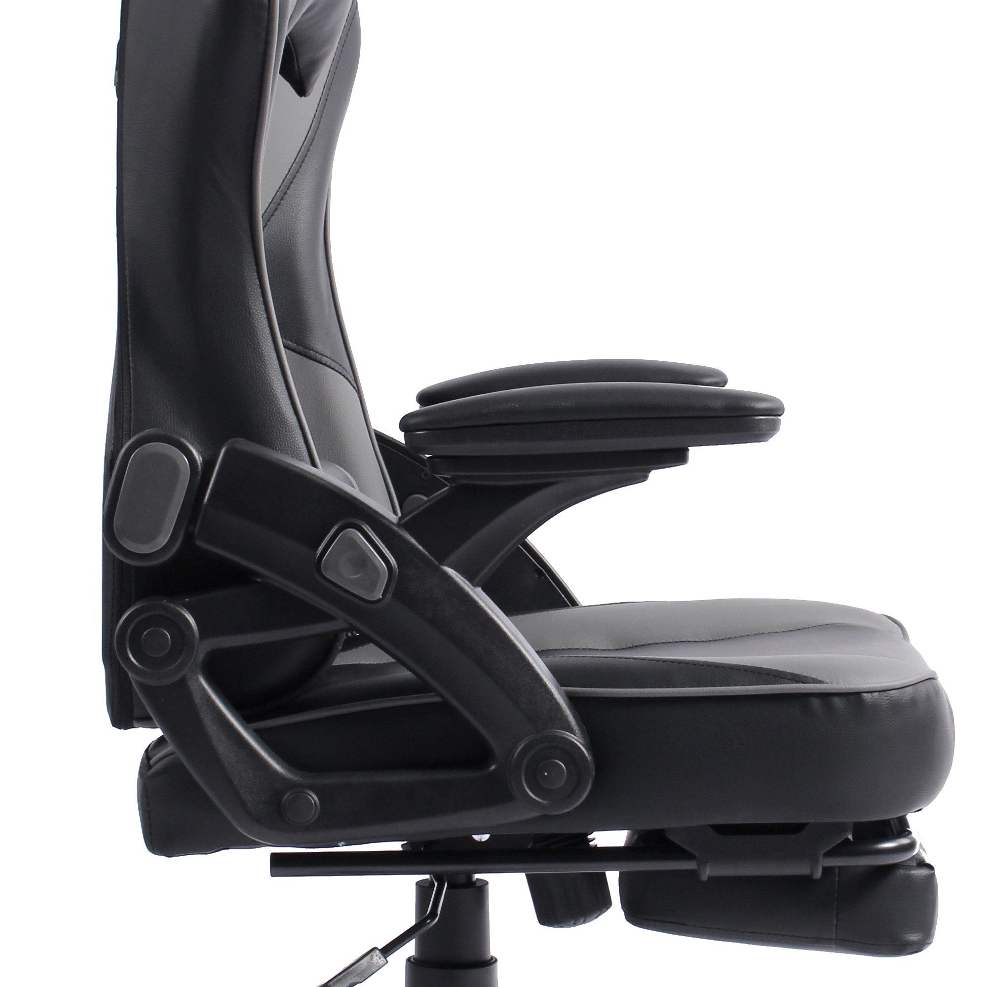 (1 Schwarz/Grau Racing-Design Gaming Fußstütze PC-Stuhl Armando Stück), Chefsessel Chair TRISENS Bürostuhl Chefsessel