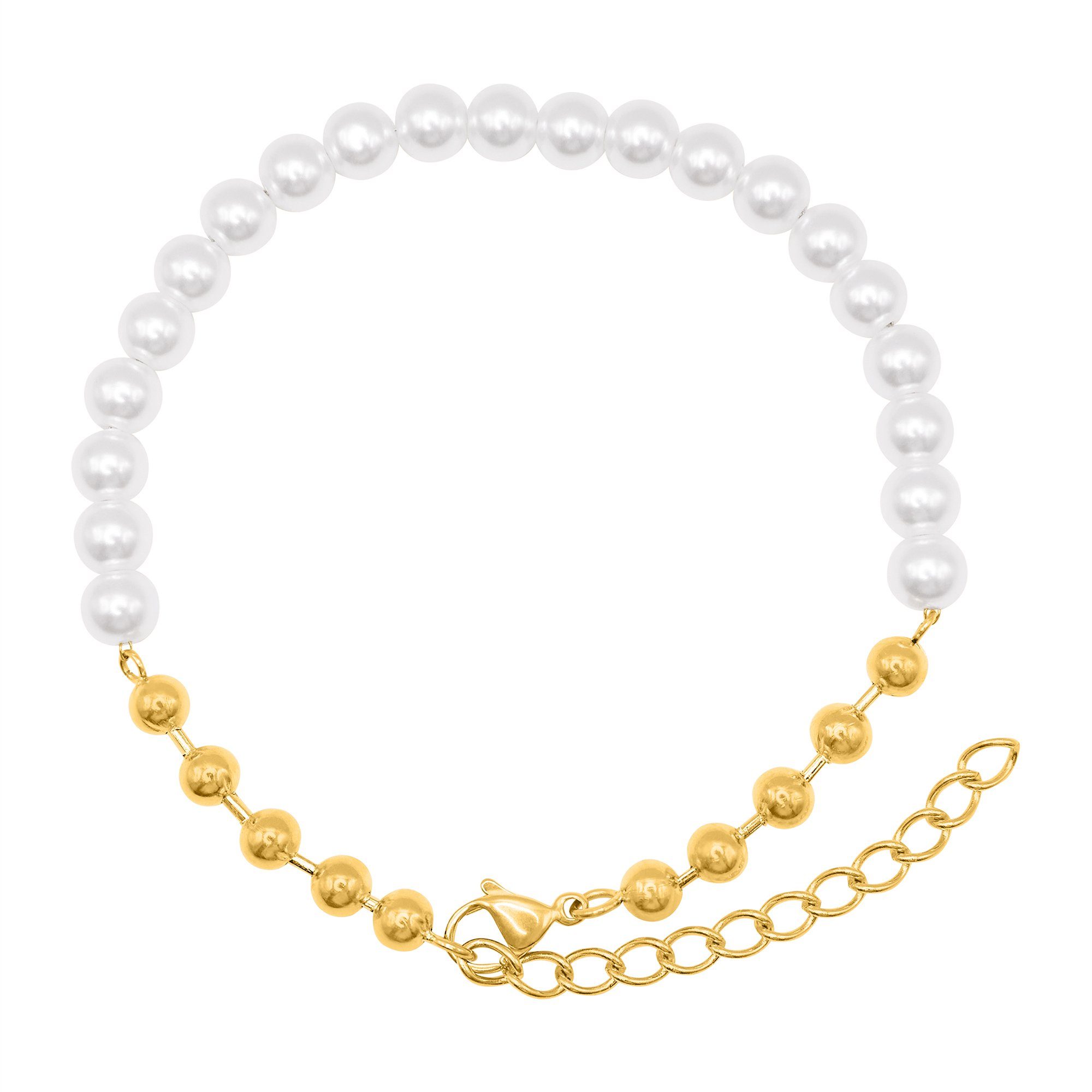 Material und Heideman Sara (Armband, Geschenkverpackung), Perle Armband Mix Edelstahl goldfarben inkl. -