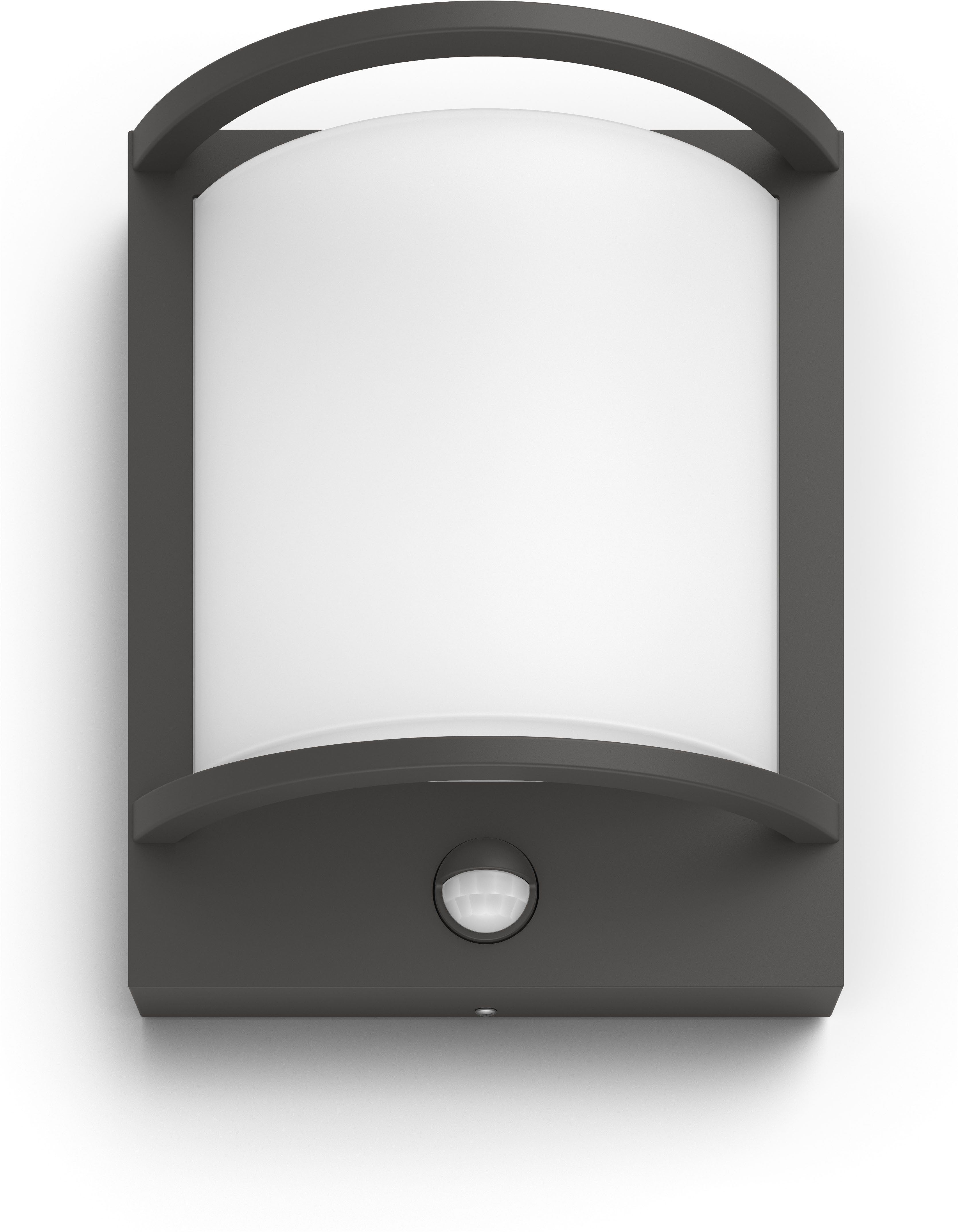 Philips LED Außen-Wandleuchte Outdoor Ultra-Efficient Samondra 3.8W, 2700 Kelvin, anthrazit, Abschaltautomatik, Bewegungsmelder, LED fest integriert, Warmweiß