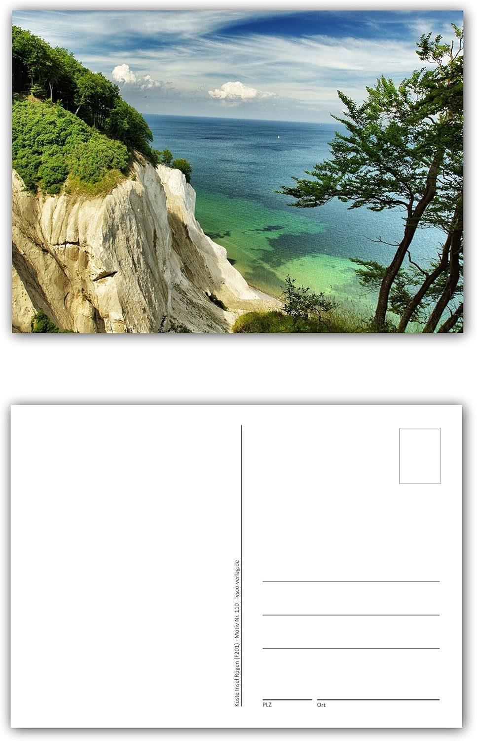 LYSCO Ansichtskarte Postkarten Strand Meer Sonne Urlaub DIN A6 (105 x 148 mm), besonders gut beschreibbar mit allen Schreibmaterialien