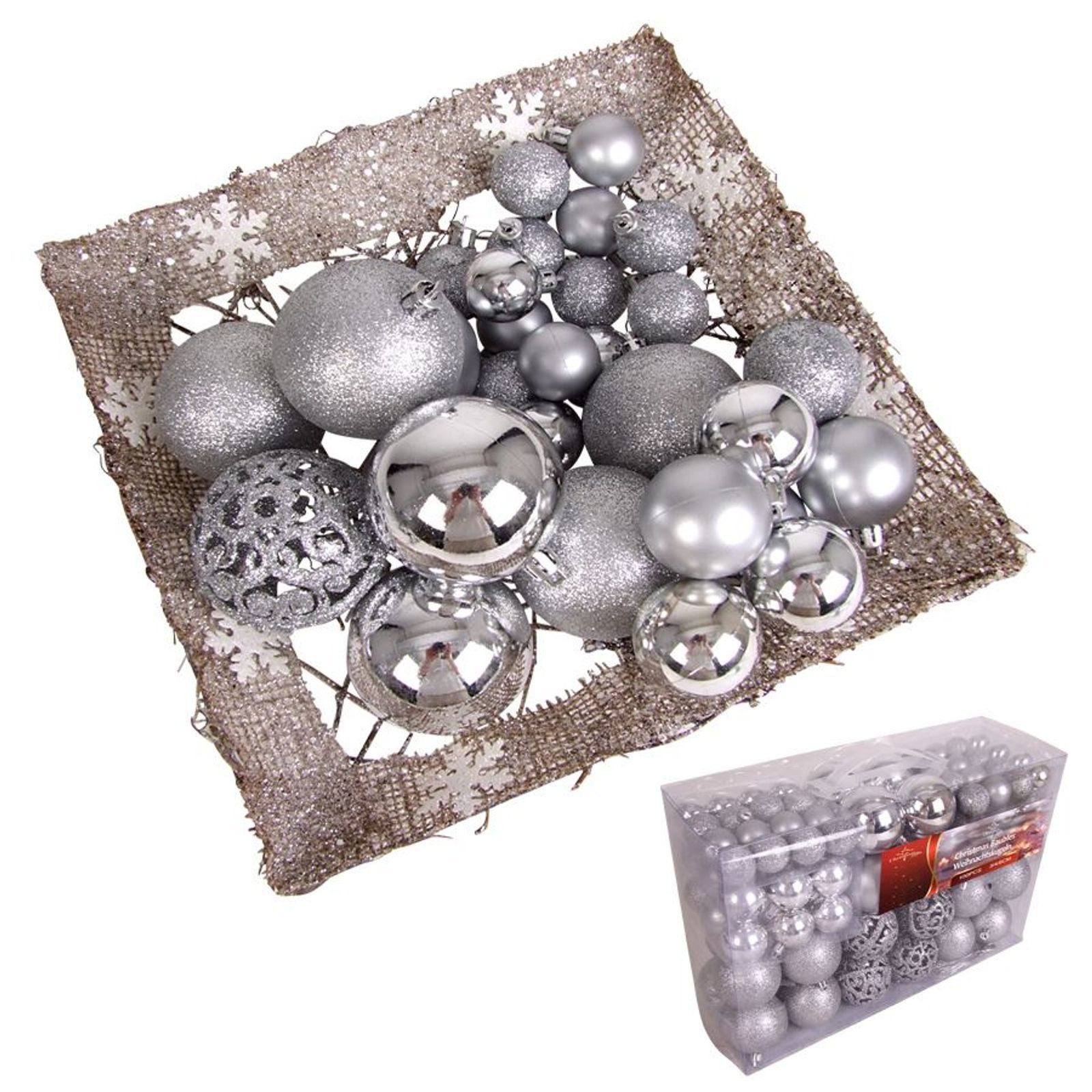 BURI Weihnachtsbaumkugel Weihnachtsbaumkugeln 100er-Set Baumschmuck Christbaumkugeln (100 St)