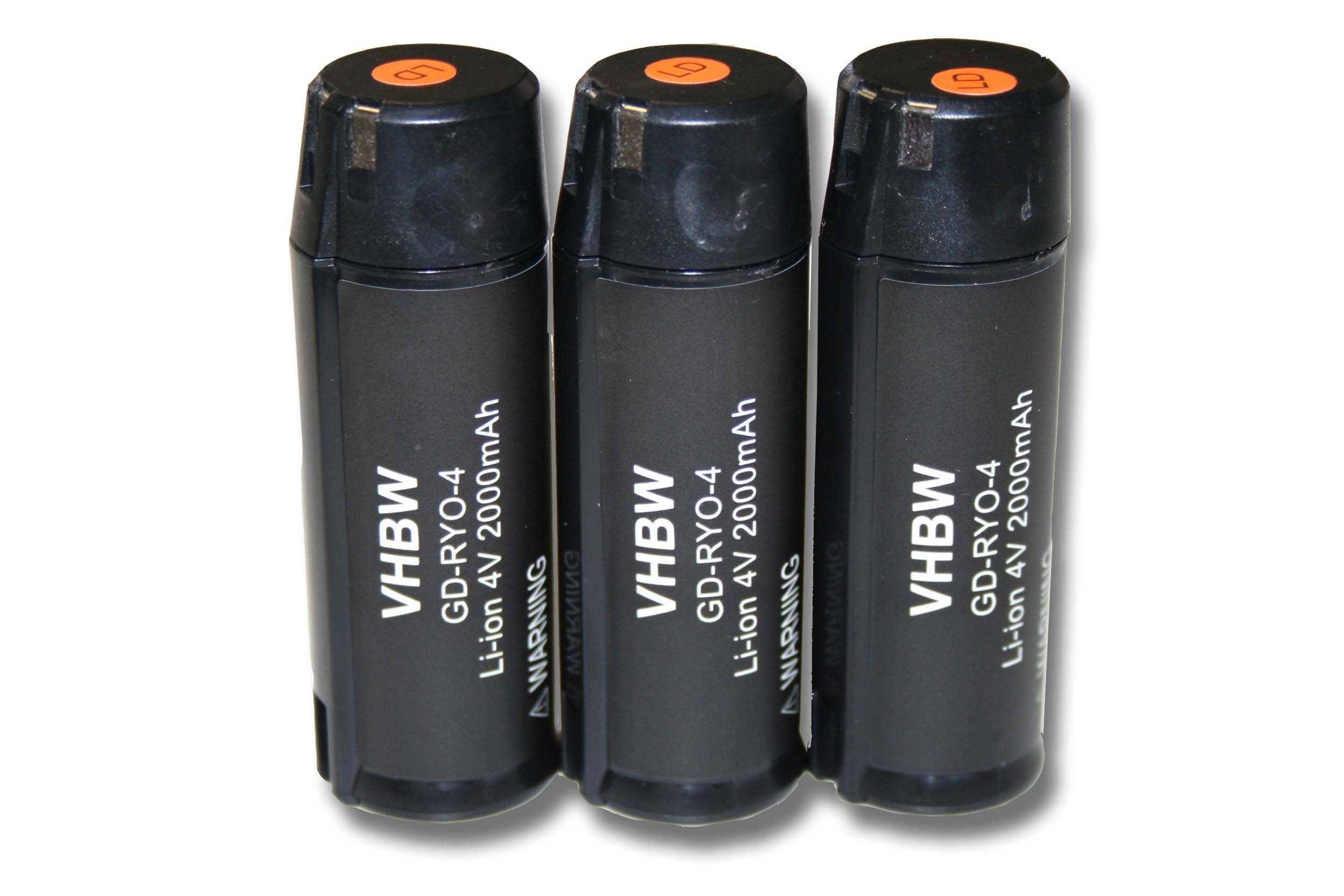 vhbw Akku passend für Ryobi RP4530 Gehörschutz, RP4400 Flashlight, RP4410, RP4470, RP4520, RP4530 Elektrowerkzeug (2000mAh, 4V, Li-Ion) 2000 mAh