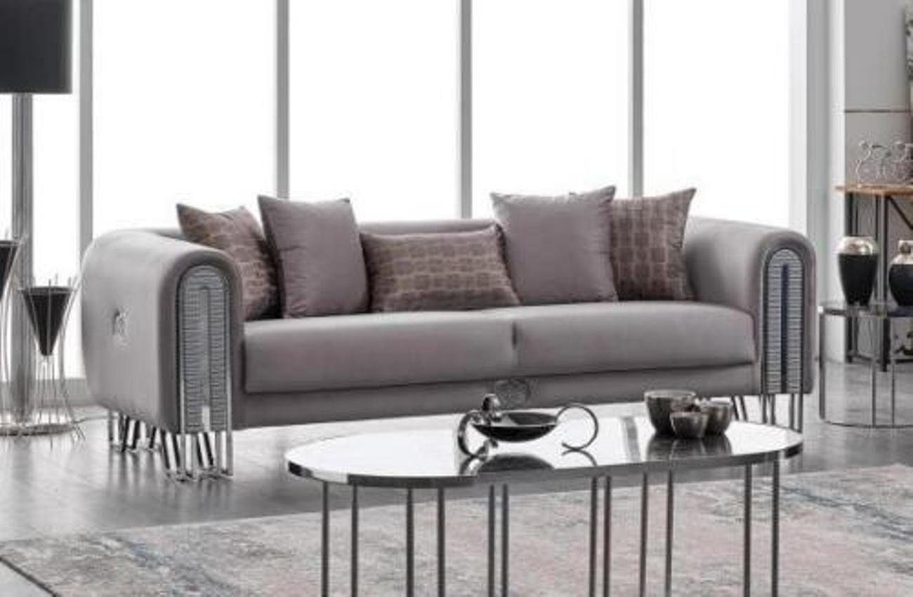 Wohnzimmer-Set 2x Luxus 2tlg., 3+3 JVmoebel Sofagarnitur Samt ohne Europa Couch Sitzer 3-Sitzer (2-St., in Made Couchen Sofa Couchtisch),